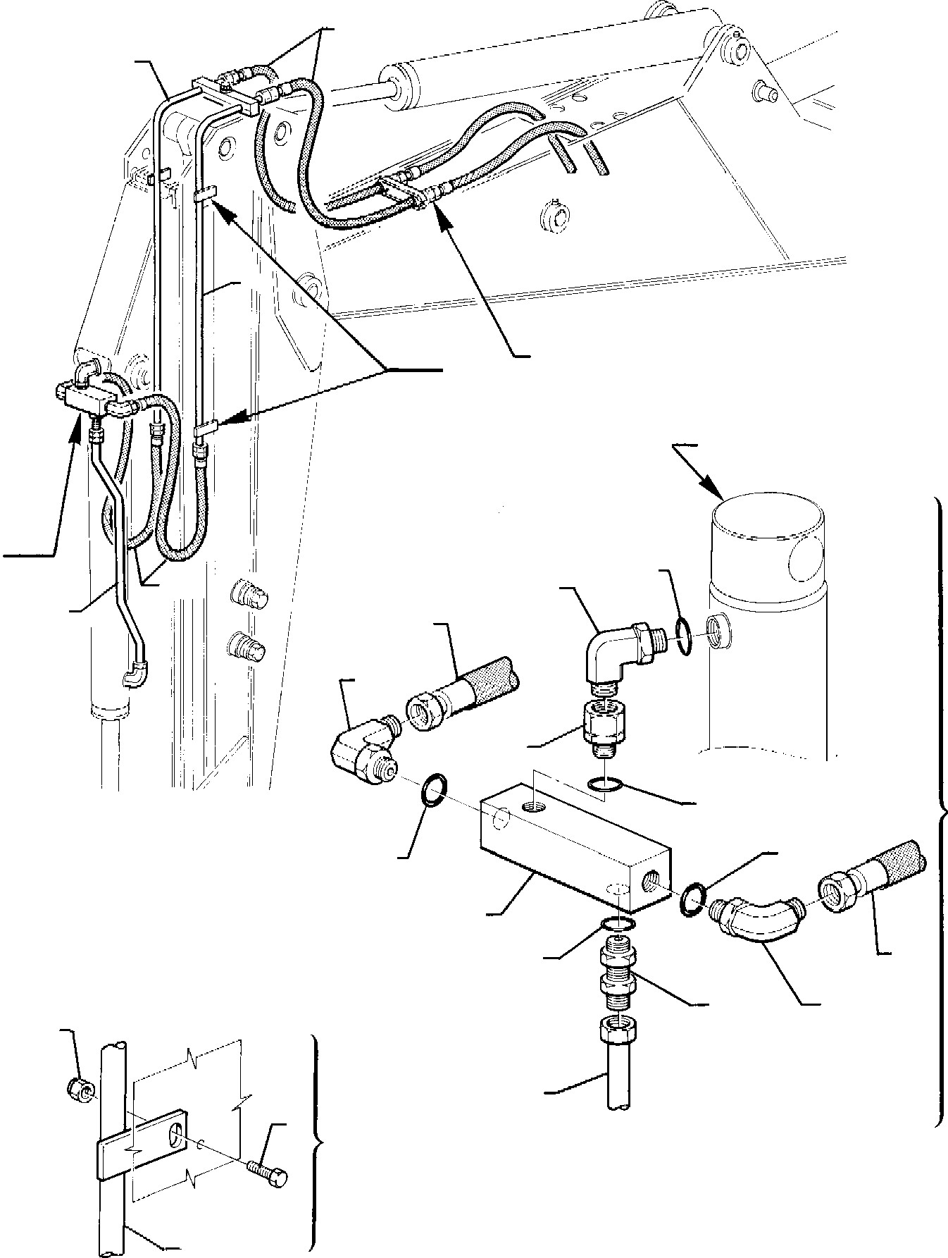 Part 34. HYDRAULIC PIPING (BUCKET CYLINDER LINE) (FOR JIG ARM) [6751]