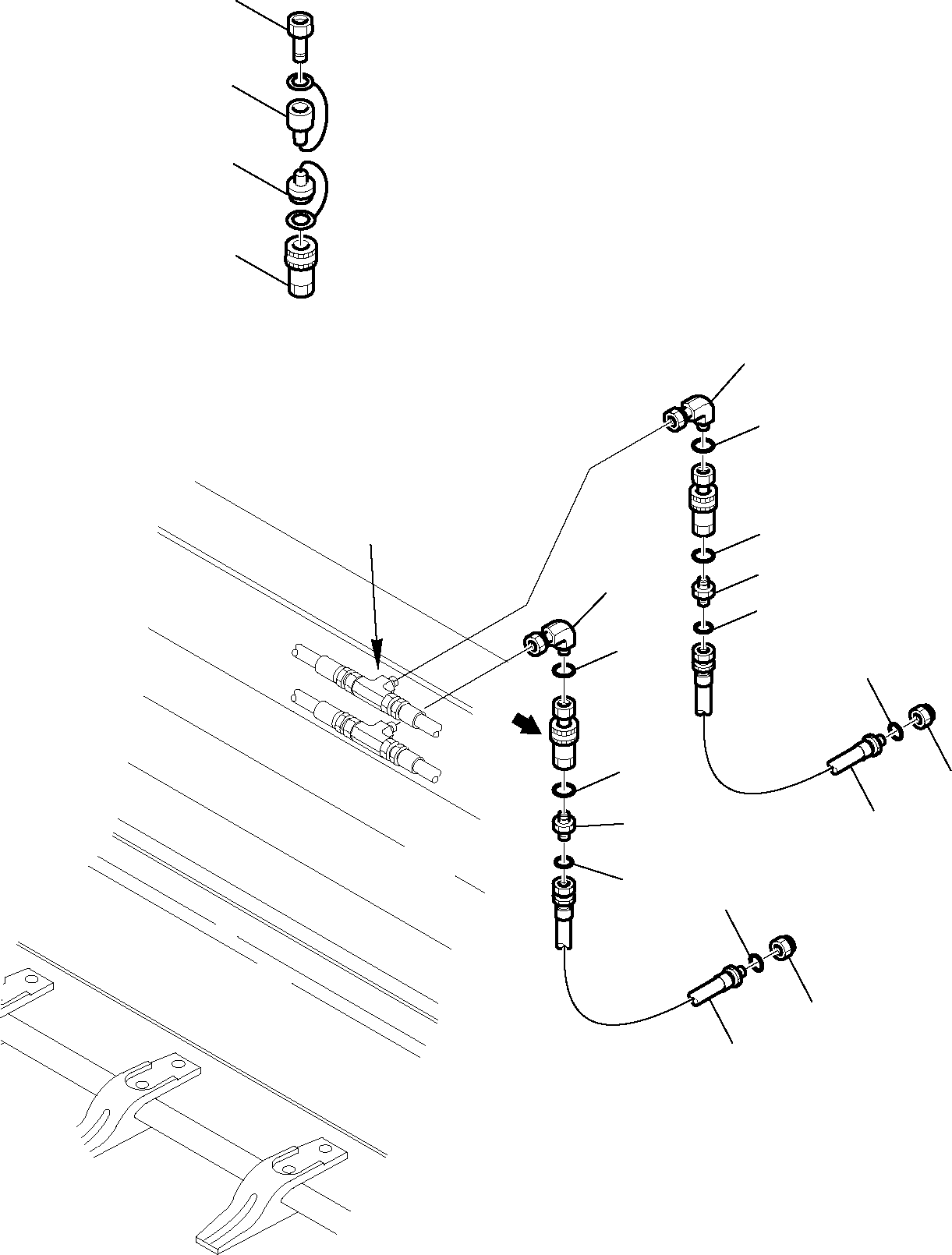 Part 6645. HYDRAULIC PIPING (BUCKET LINE) (4 IN 1) (FOR FAST COUPLING) (3/3) [6645]