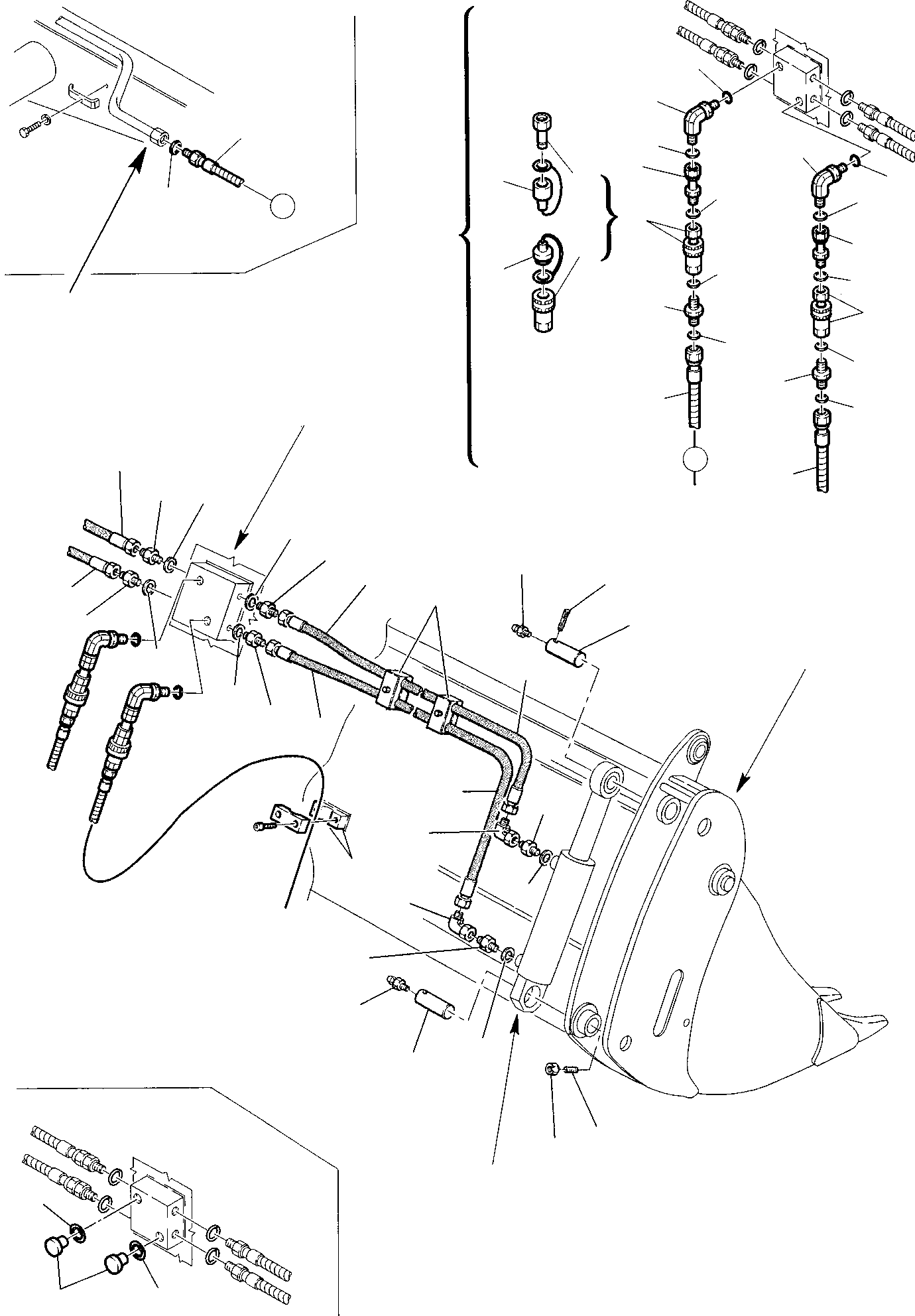 Part 53. BUCKET HYDRAULIC PIPING (MECHANICAL FAST COUPLING LINE 4IN1)(OPTIONAL) [6685]