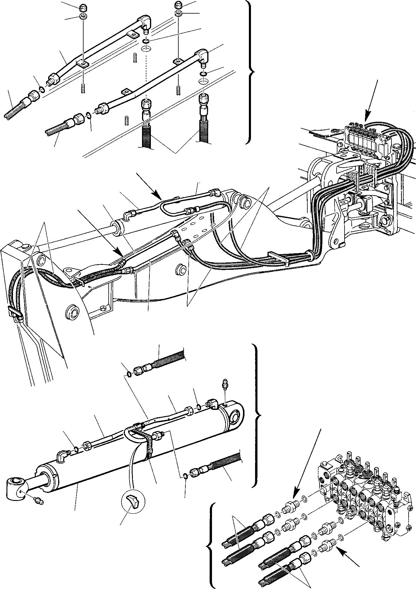 Part 62. HYDRAULIC PIPING(ARM AND BUCKET CYLINDER LINE)(FOR SIDE DIGGING BOOM) [6760]