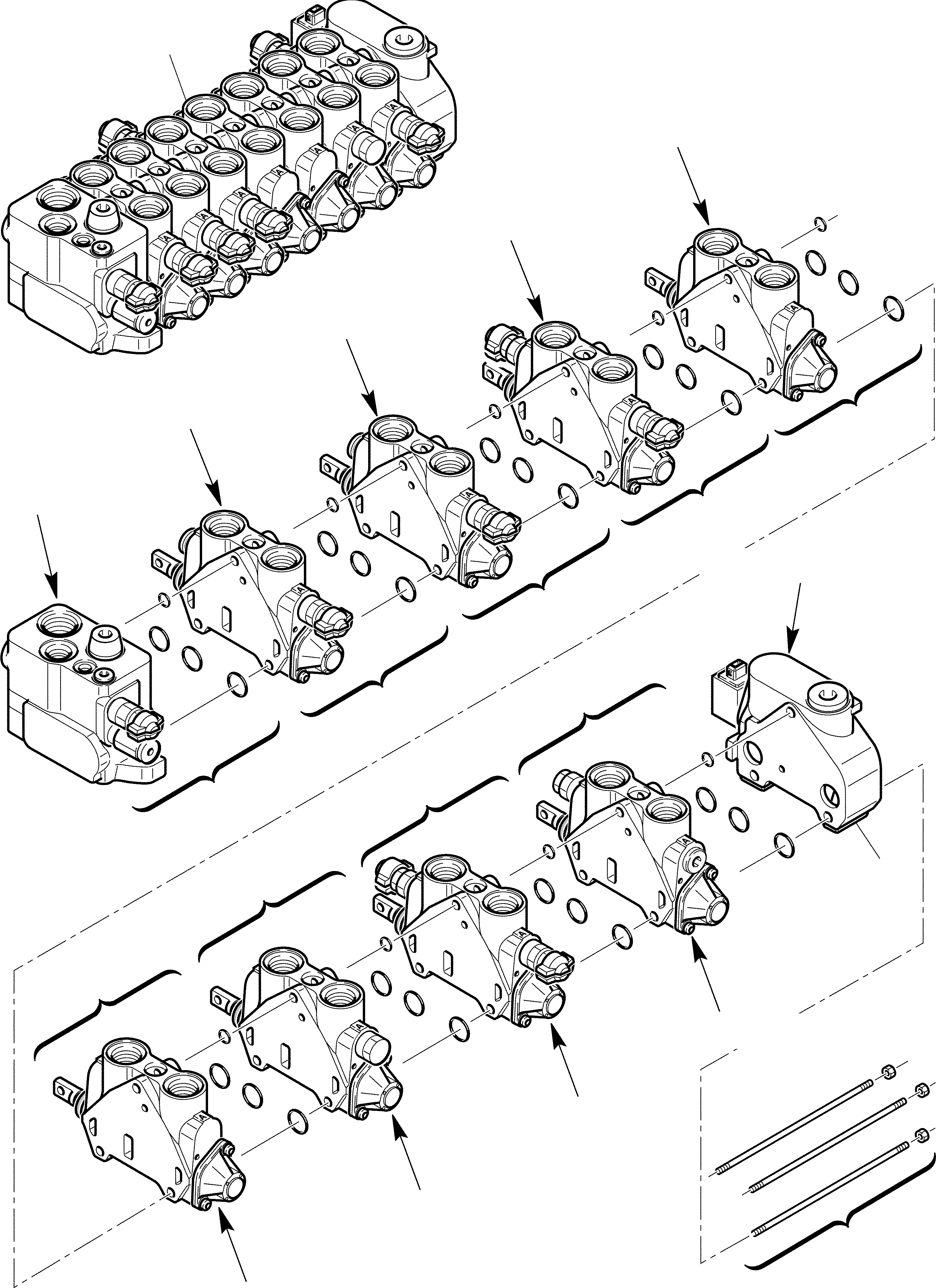 Part 42. BACKHOE CONTROL VALVE (8 SECTION) (JIG ARM+ HAMMER) [6401]