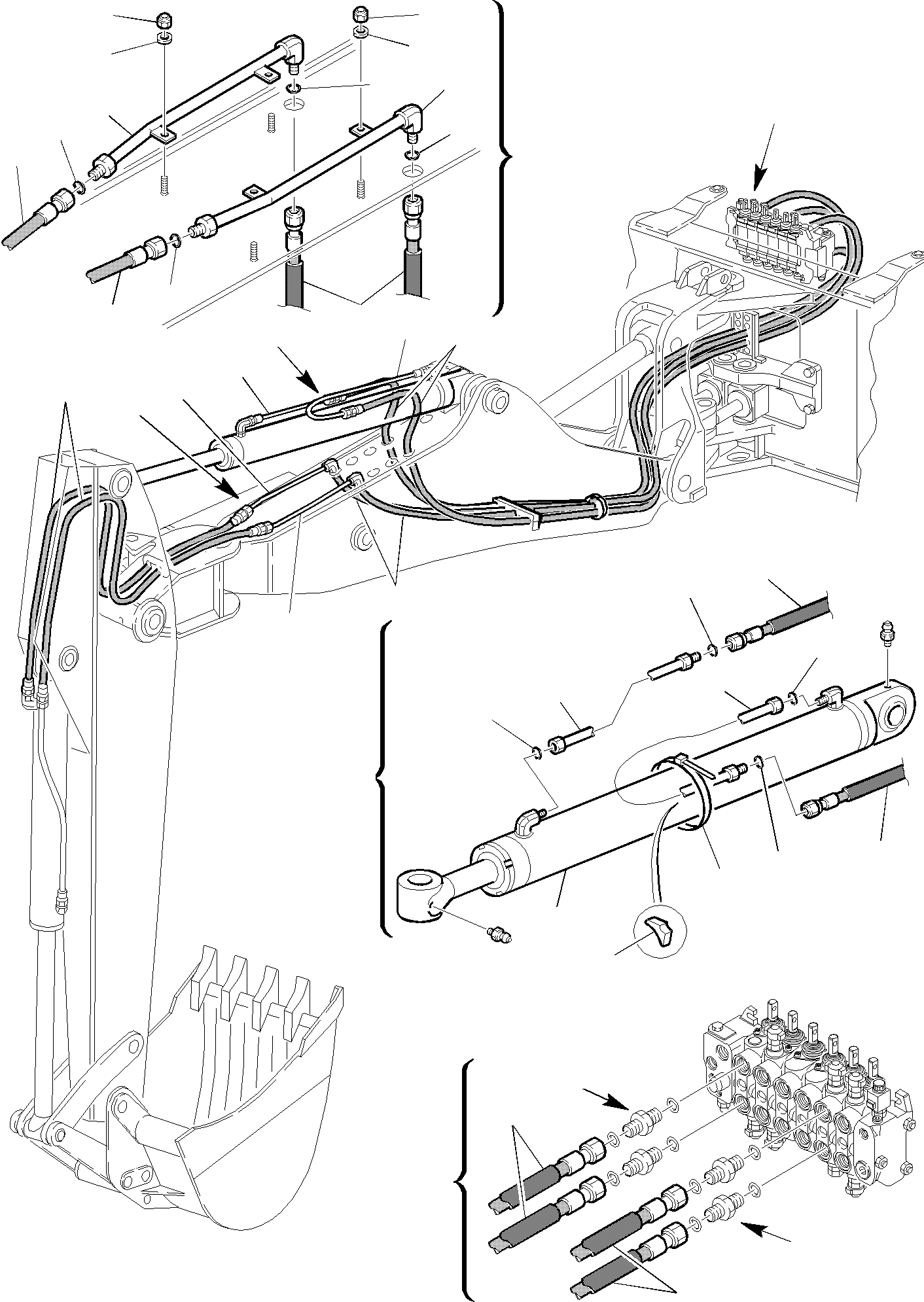 Part 75. HYDRAULIC PIPING (ARM AND BUCKET CYLINDER LINE) (FOR SIDE DIGGING BOOM [6760]