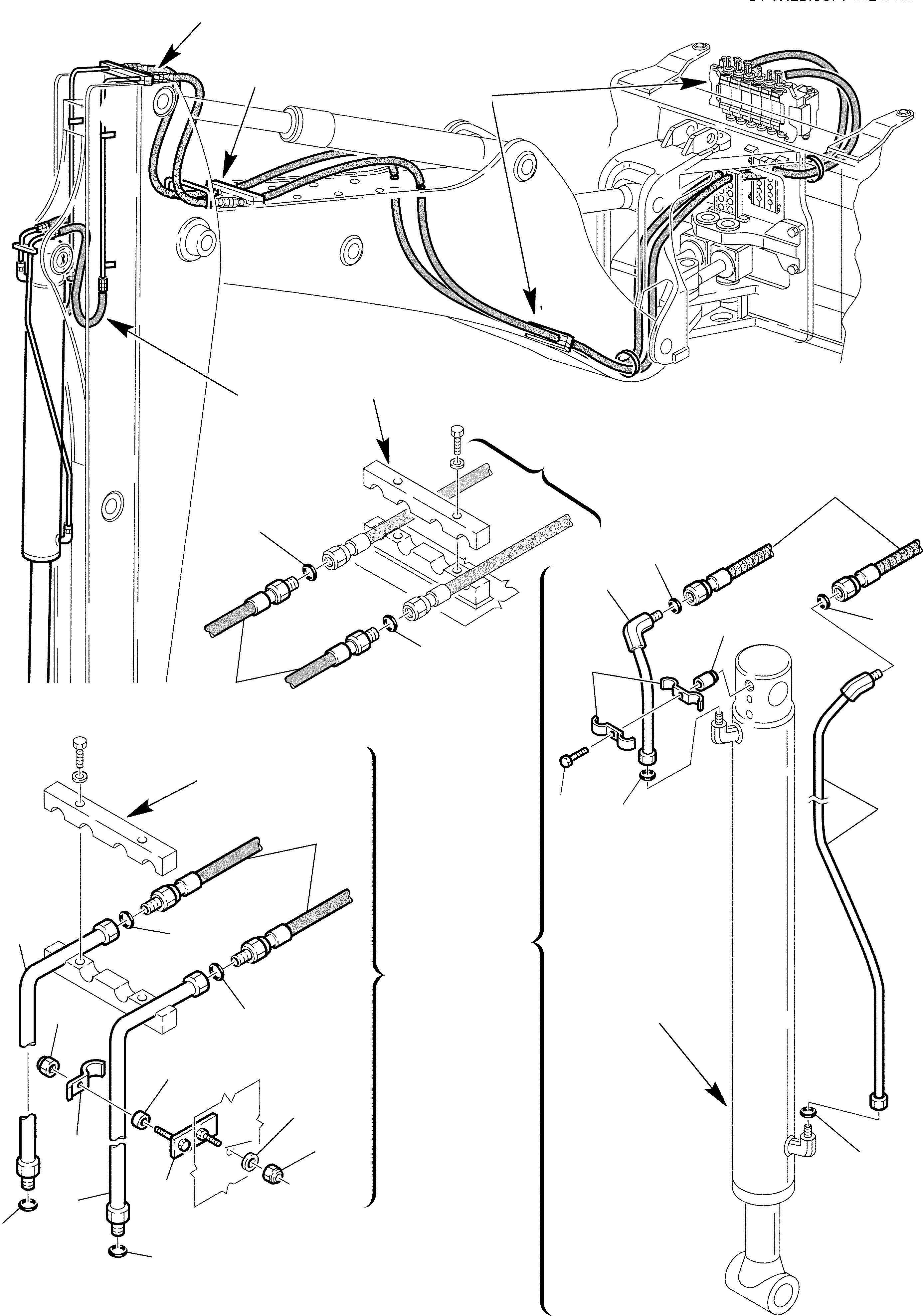 Part 77. HYDRAULIC PIPING (BUCKET CYLINDER LINE) (FOR JIG ARM) [6771]