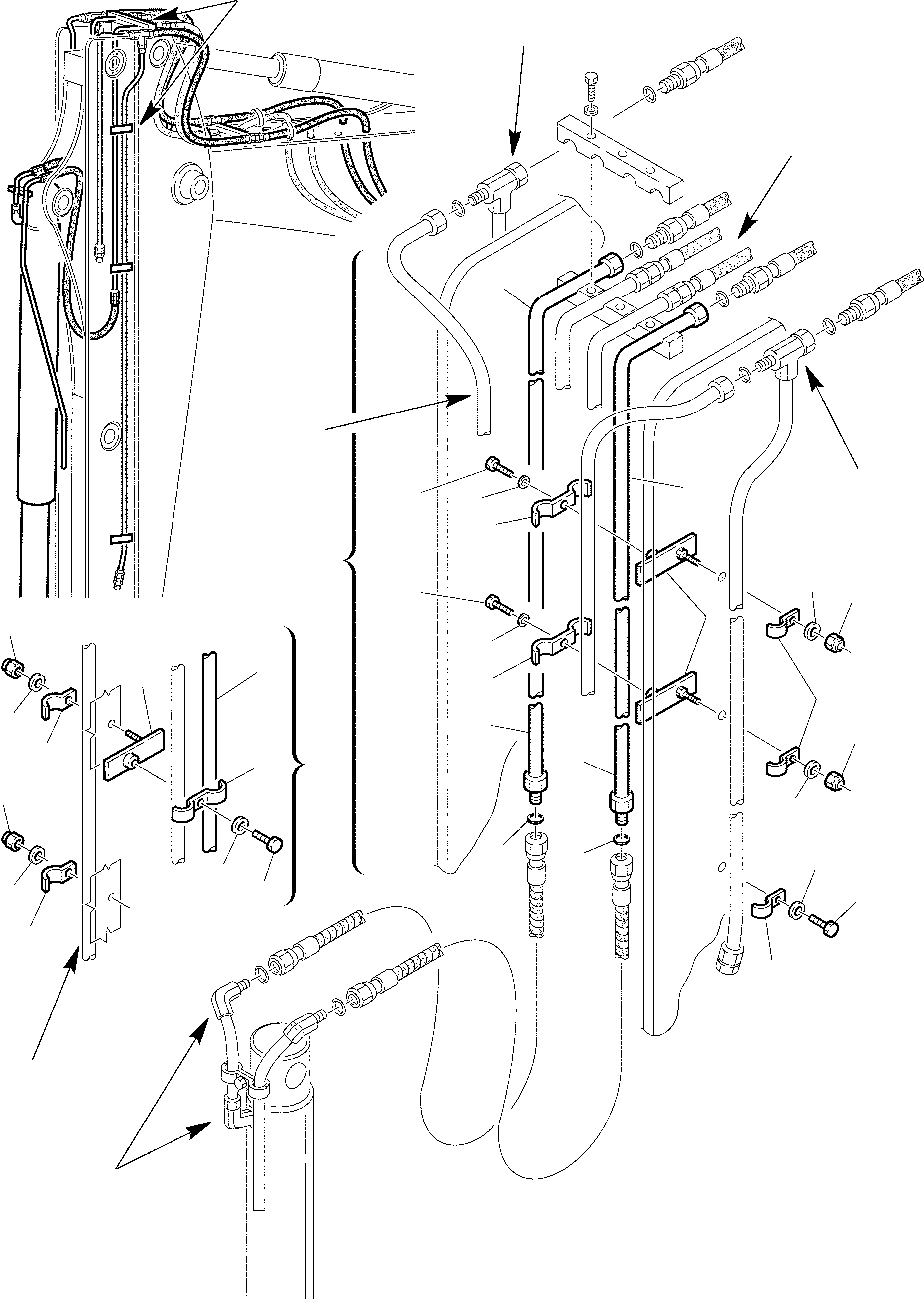 Part 104. HYDRAULIC PIPING (JIG ARM CYLINDER LINE)+HAMMER+POSITIONABLE BUCKET (5/6) [6935]