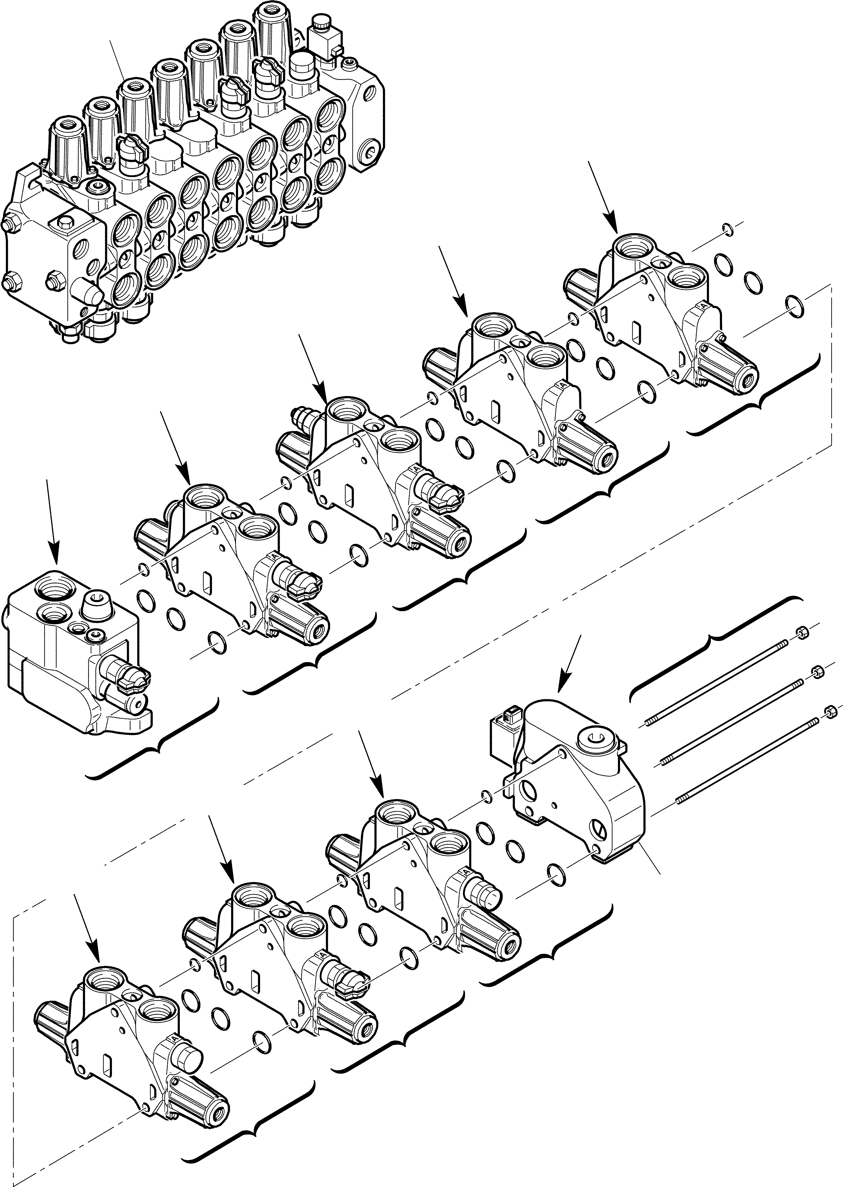 Part 46. CONTROL VALVE (7 SECTIONS) (FOR JIG ARM) (WITH PPC) (OPTIONAL) (1/2) [6305]