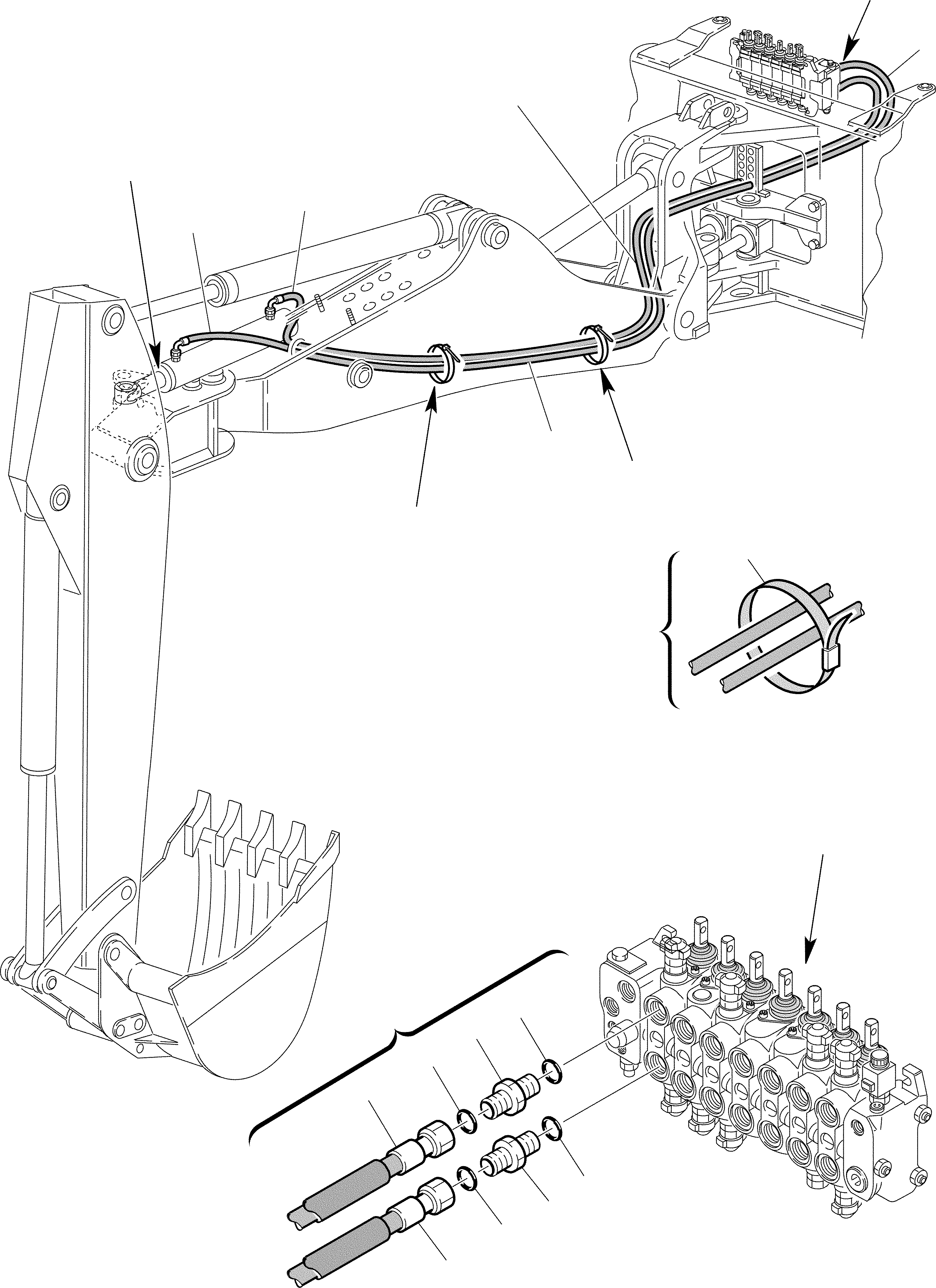 Part 102. HYDRAULIC PIPING (SIDE DIGGING BOOM CYLINDER LINE) [6585]