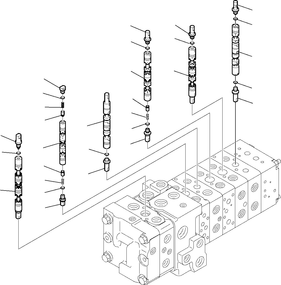 Part 6190. 8-SPOOL CONTROL VALVE (WITH BACKHOE PPC) (6/16) [6190]