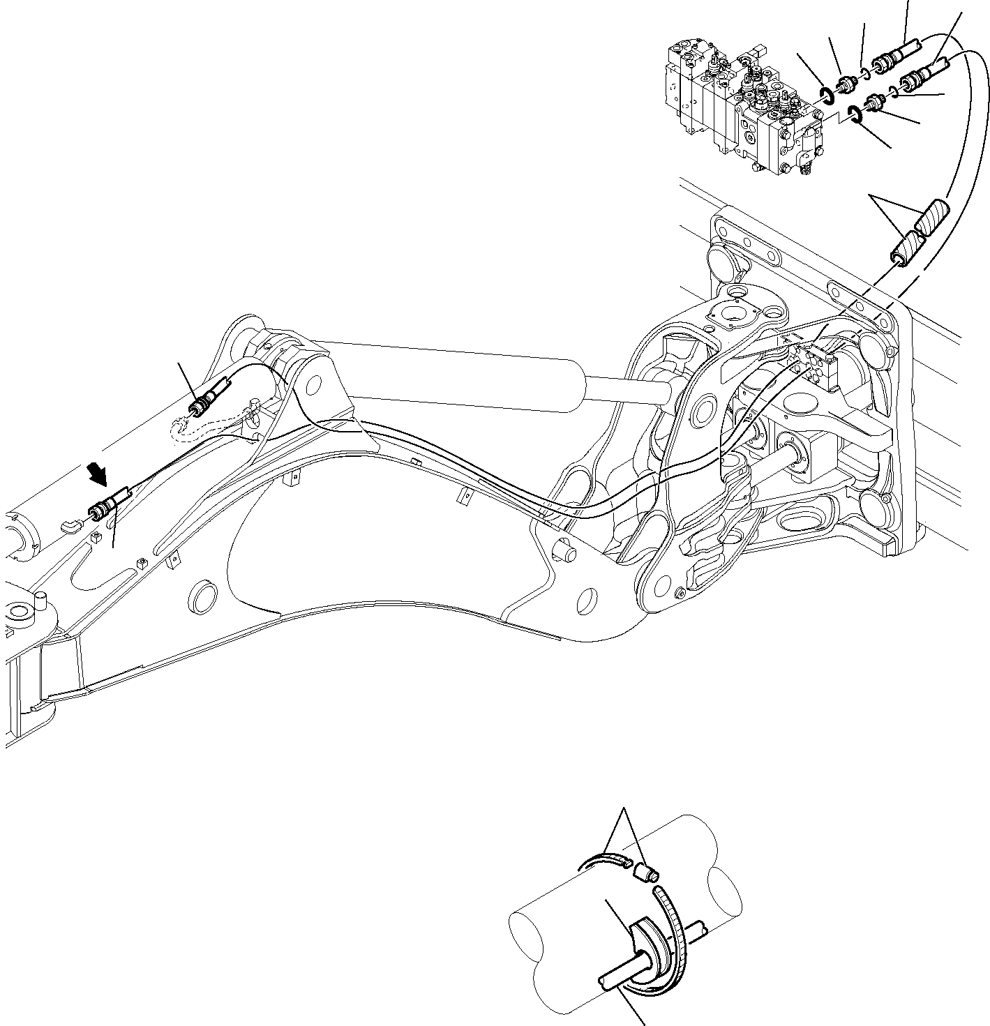 Part 6732. HYDRAULIC PIPING (ARM LINE) (WITH SIDE DIGGING BOOM) [6732]