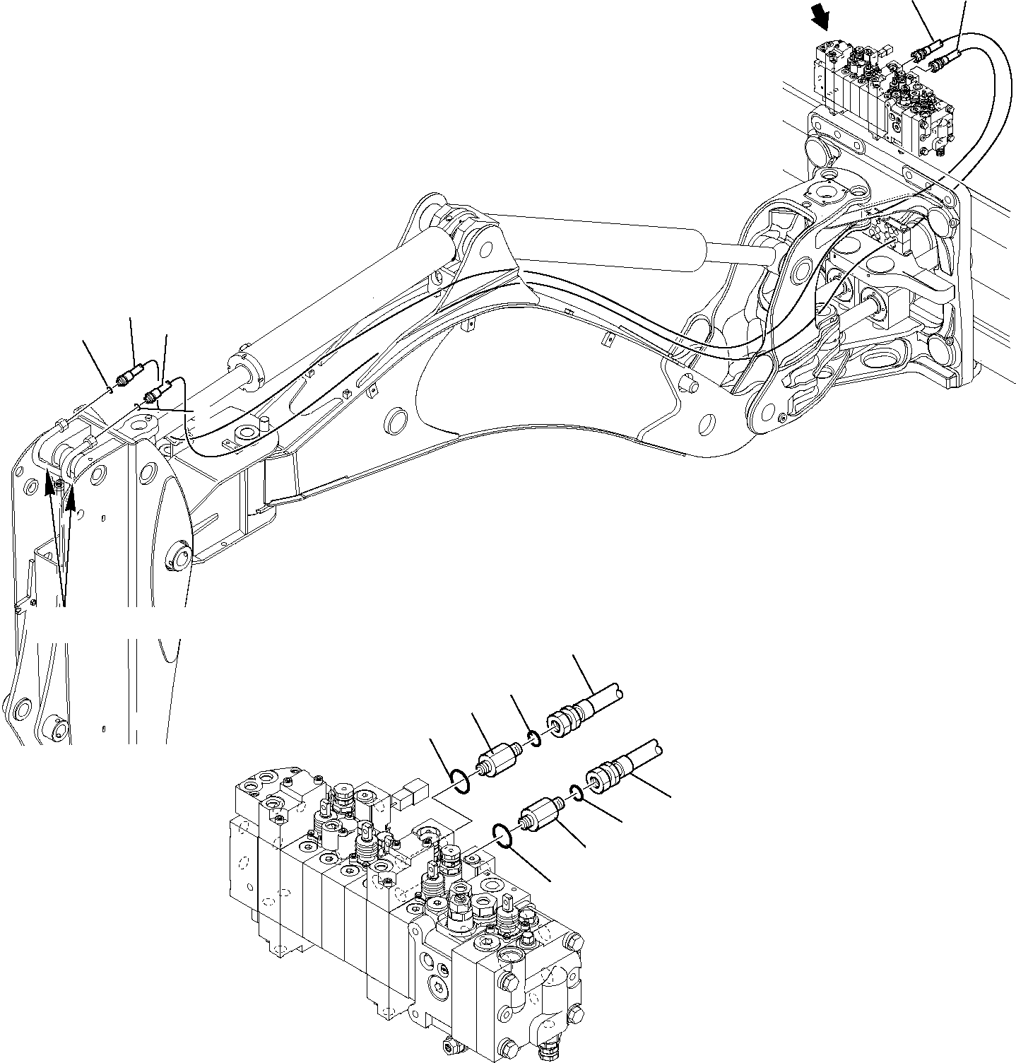 Part 6747. HYDRAULIC PIPING (BUCKET LINE) (WITH TELESCOPIC ARM AND SIDE DIGGING BOOM) (1/2) [6747]