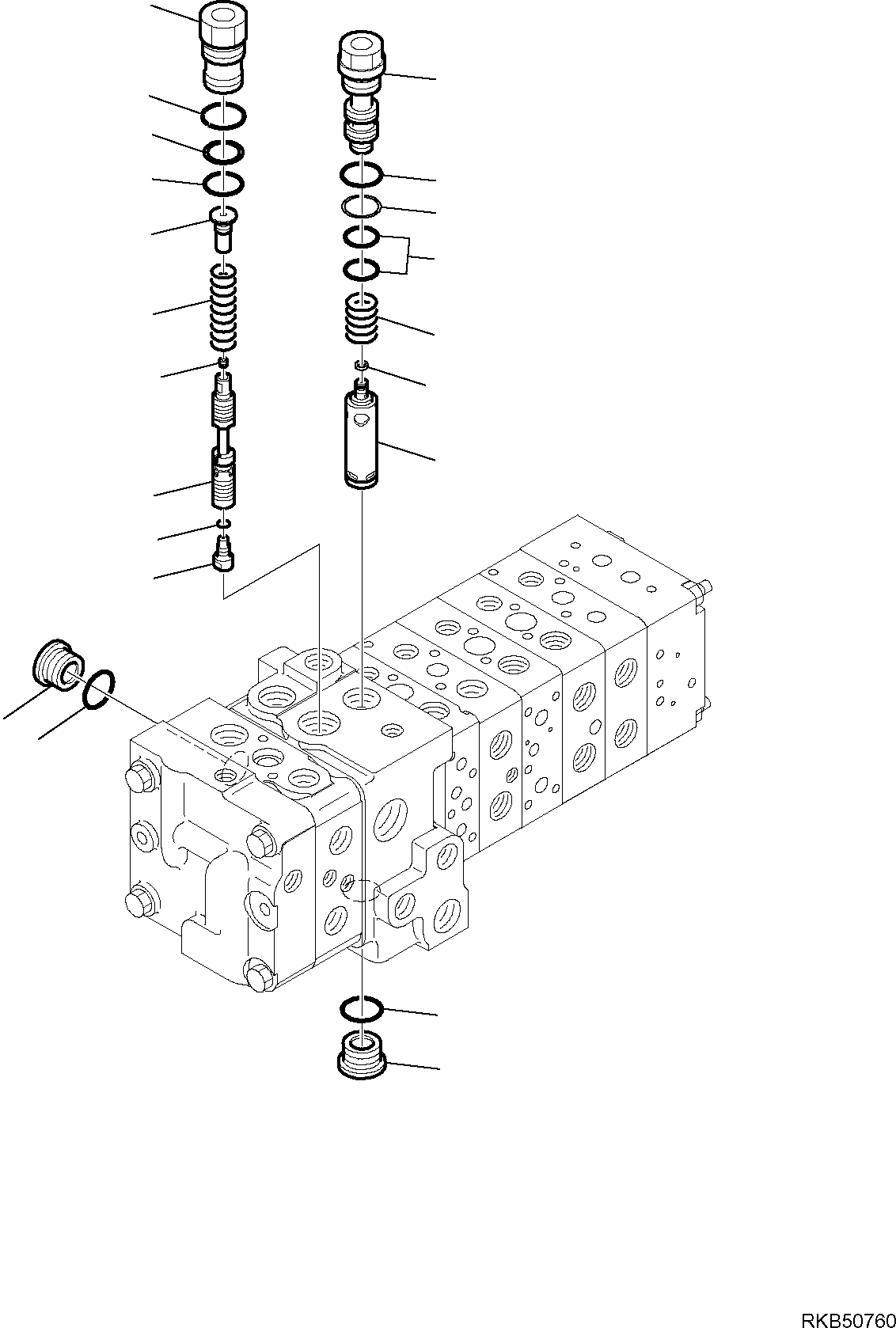 Part 24. 8-SPOOL CONTROL VALVE MECHANICAL CONTROLS (3/16) [6144]