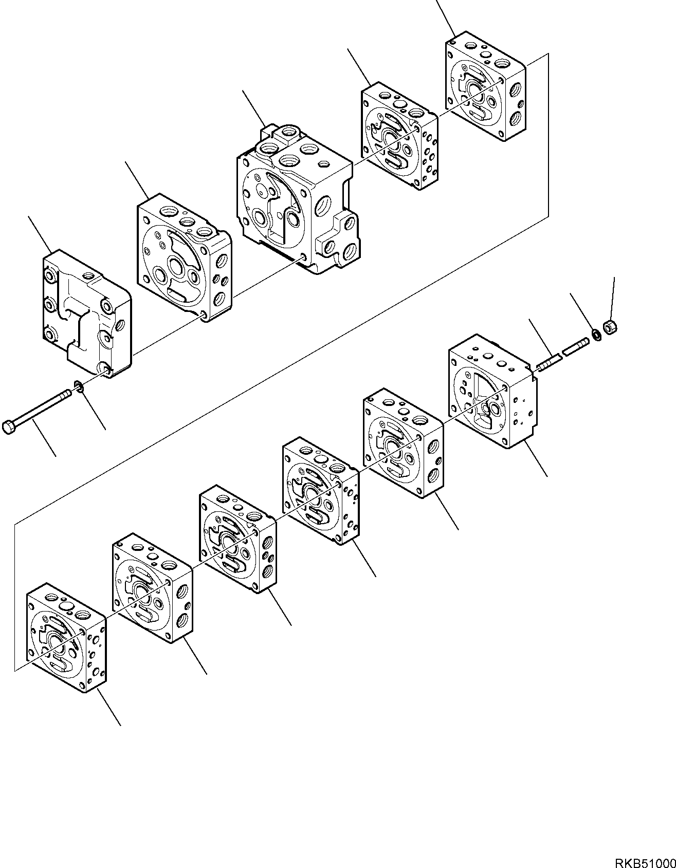 Part 38. 10-SPOOL CONTROL VALVE MECHANICAL CONTROLS (1/16) [6220]