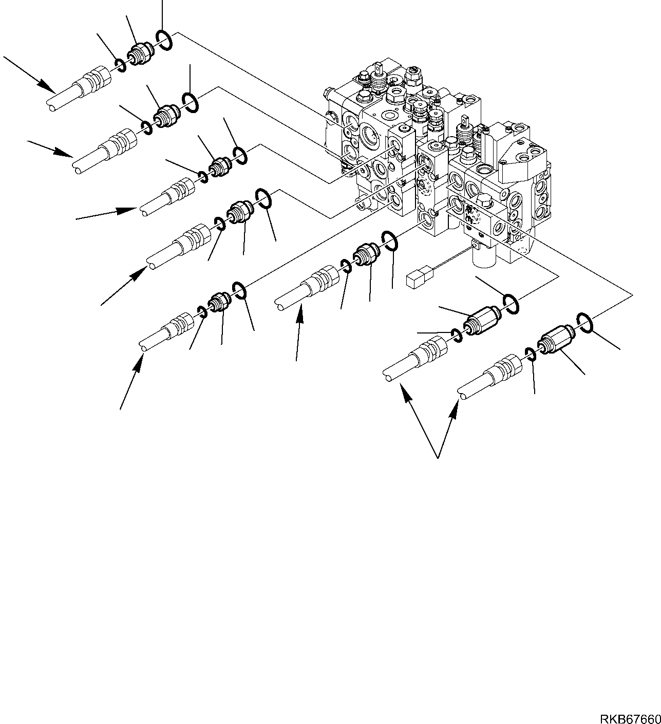 Part 89. 8-SPOOL CONTROL VALVE (MECHANICAL CONTROL) (CONNECTING PARTS) (2/3) [6381]