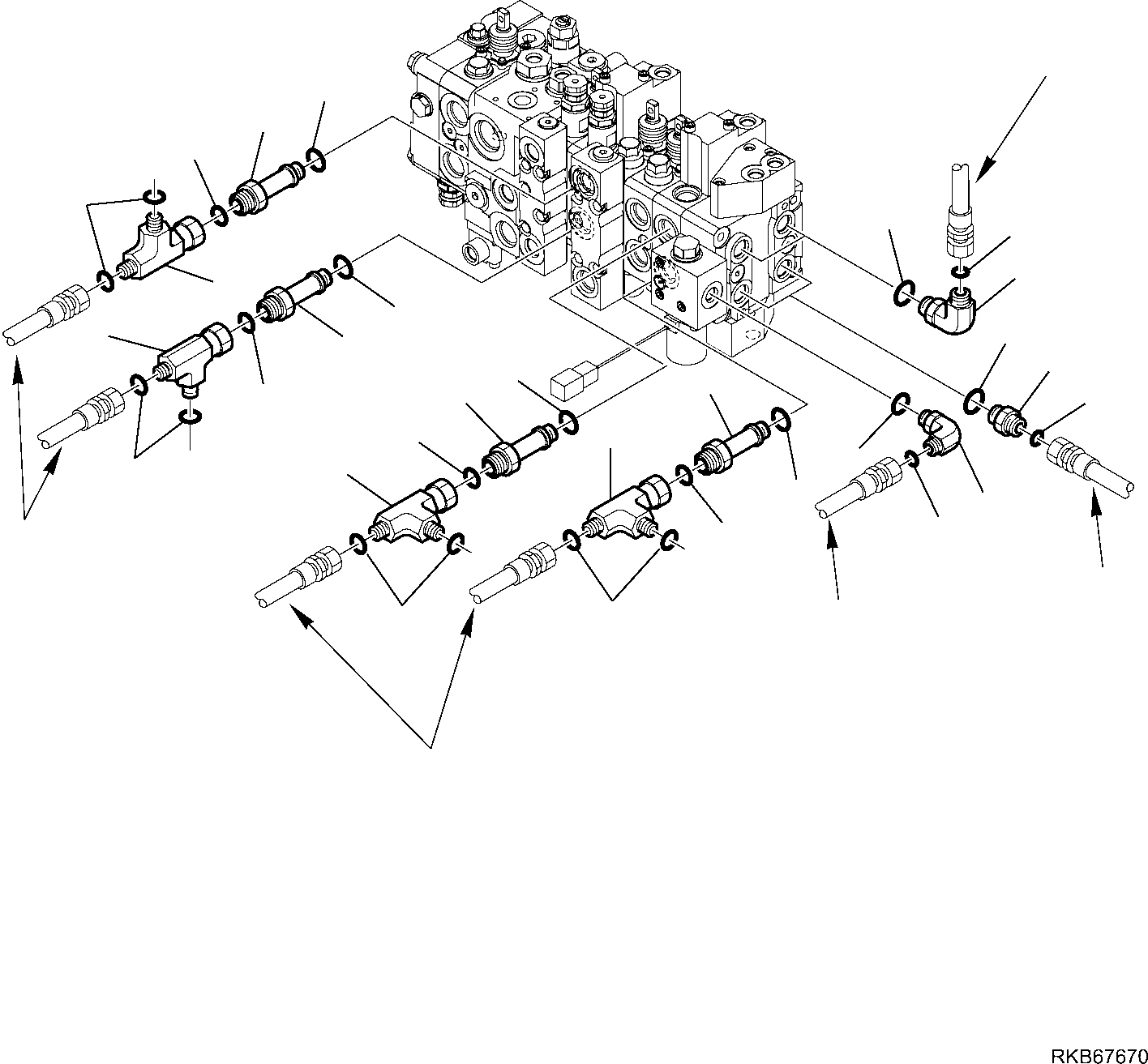 Part 90. 8-SPOOL CONTROL VALVE (MECHANICAL CONTROL) (CONNECTING PARTS) (3/3) [6382]