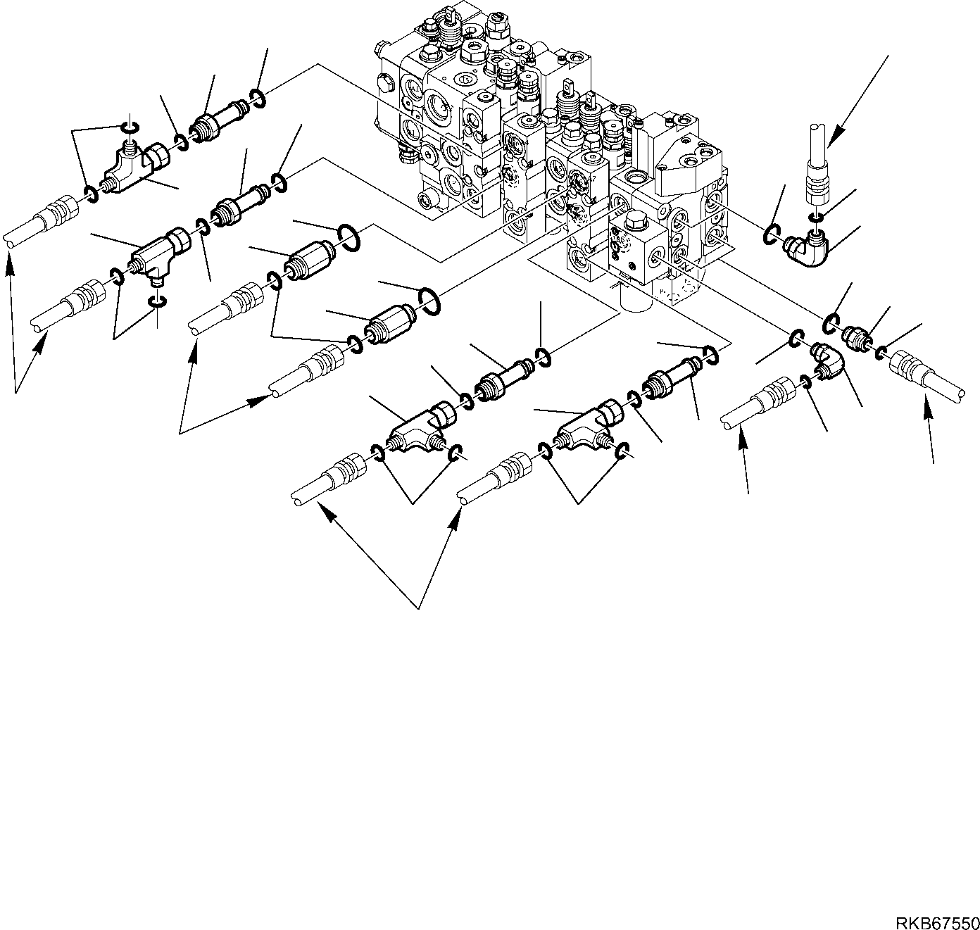 Part 93. 10-SPOOL CONTROL VALVE (MECHANICAL CONTROL) (CONNECTING PARTS) (3/3) [6385]