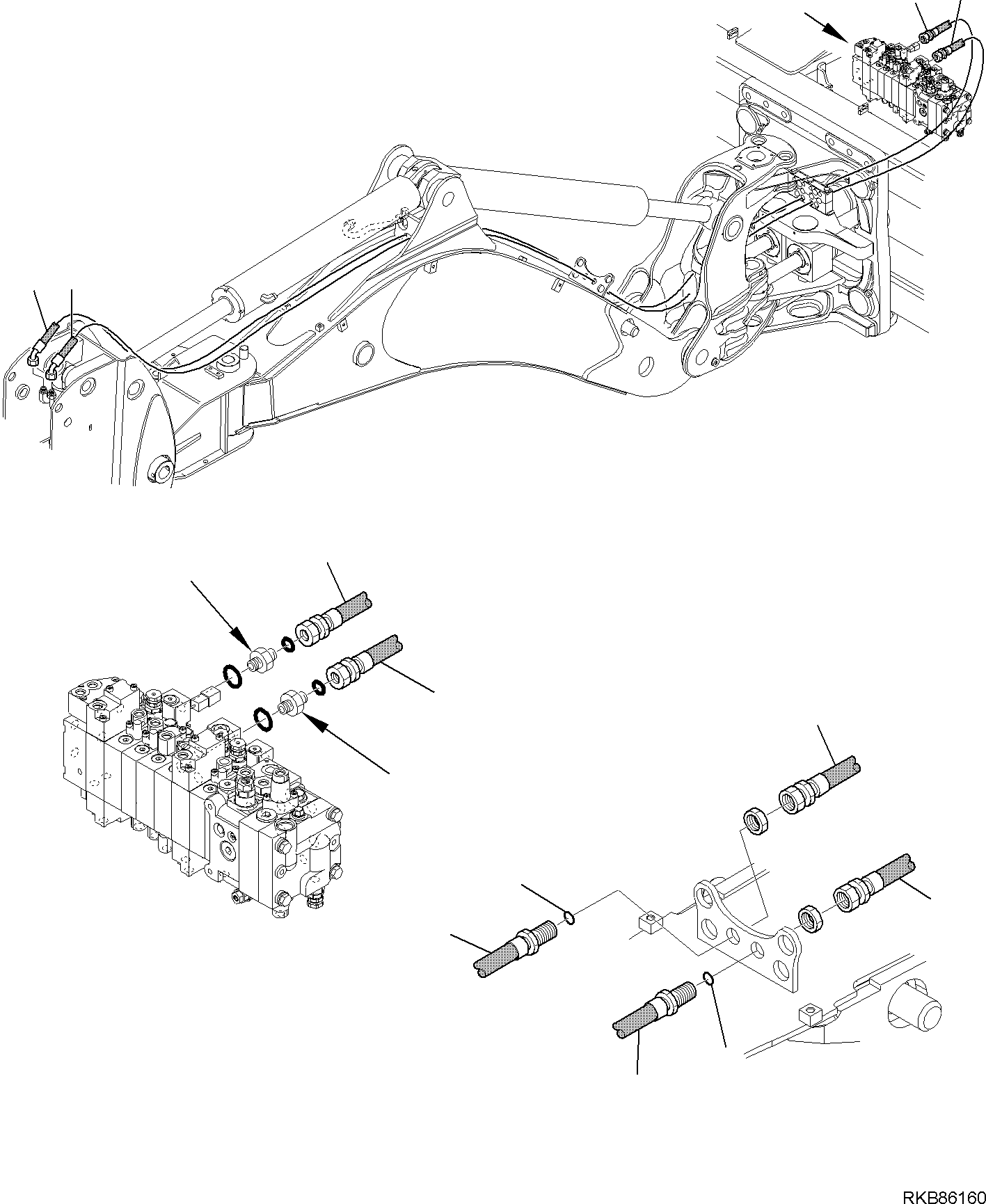 Part 175. HYDRAULIC PIPING (TELESCOPIC ARM LINE) (WITH SIDE DIGGING BOOM) [6763]