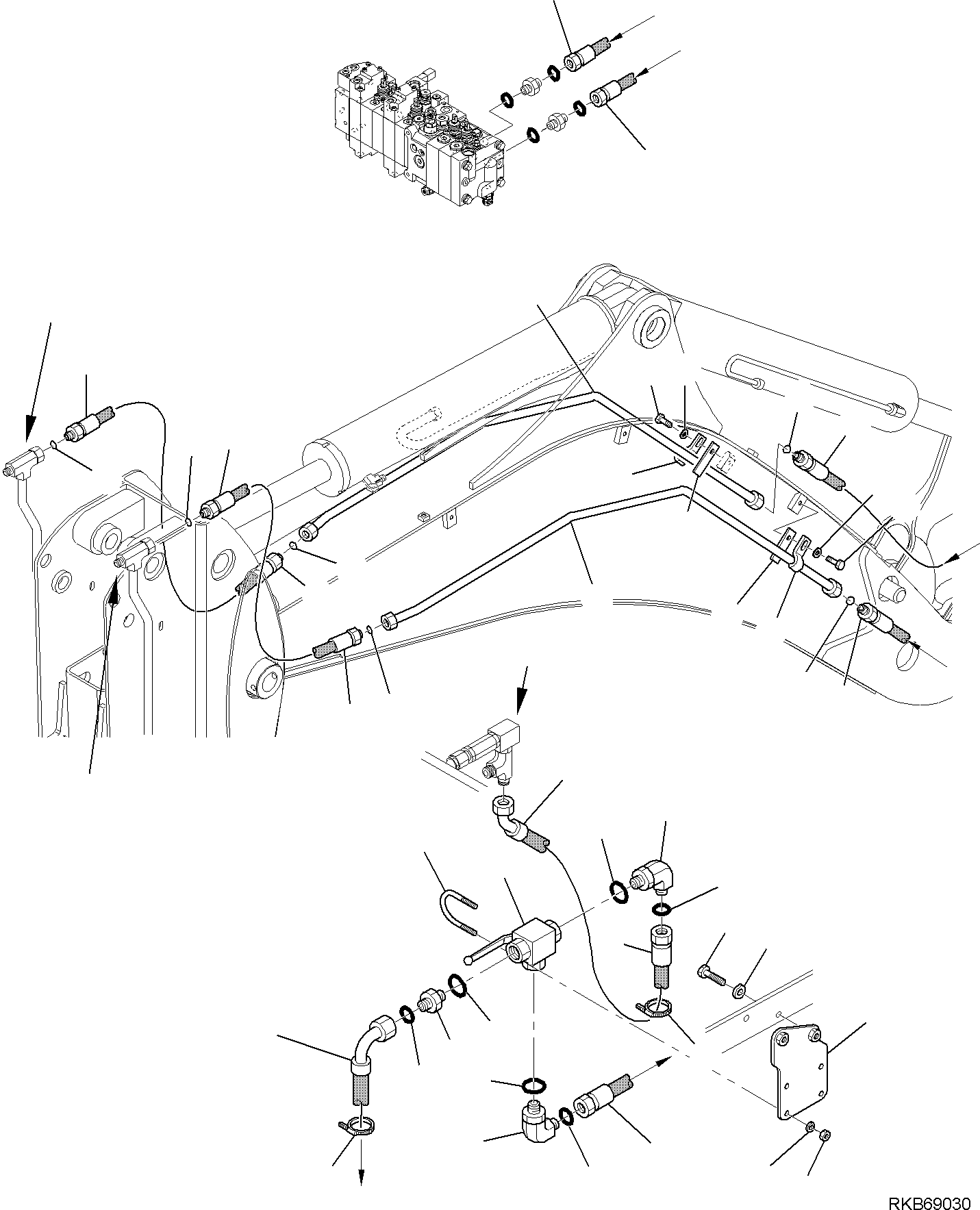 Part 182. HYDRAULIC PIPING (HAMMER LINE) (WITH TELESCOPIC ARM AND CUTTING AND ROTATING BUCKET) (1/2) [6782]