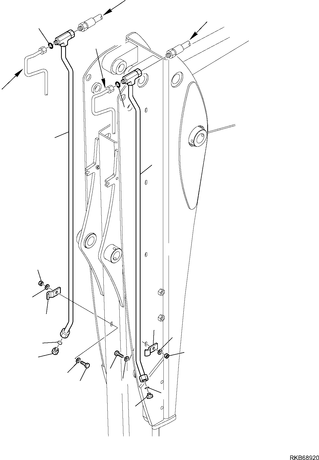 Part 183. HYDRAULIC PIPING (HAMMER LINE) (WITH TELESCOPIC ARM AND CUTTING AND ROTATING BUCKET) (2/2) [6783]