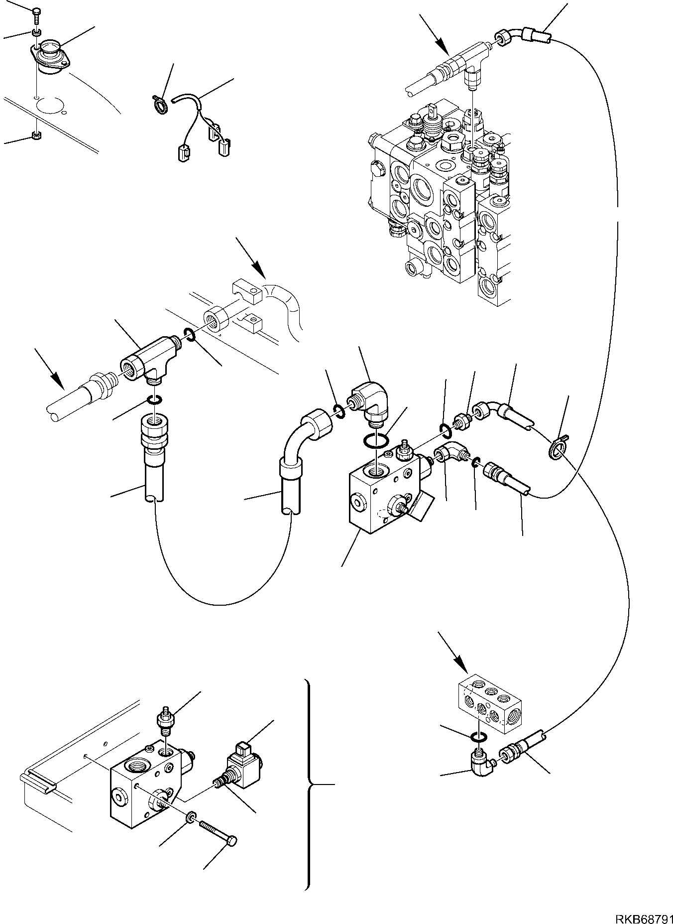 Part 185. HYDRAULIC PIPING (HAMMER LINE) (WITH SIDE DIGGING BOOM AND TELESCOPIC ARM) (1/3) [6790]