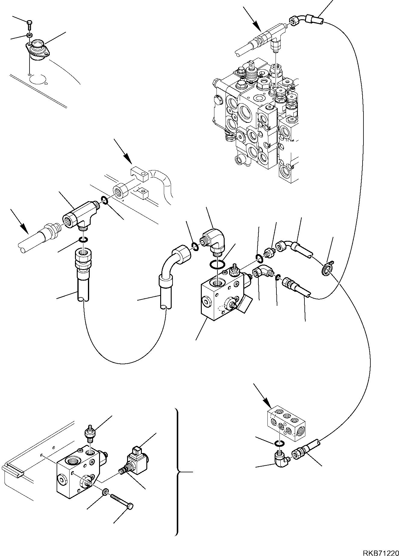 Part 186. HYDRAULIC PIPING (HAMMER LINE) (WITH SIDE DIGGING BOOM AND TELESCOPIC ARM) (WITH BACKHOE PPC) (1/3) [6792]