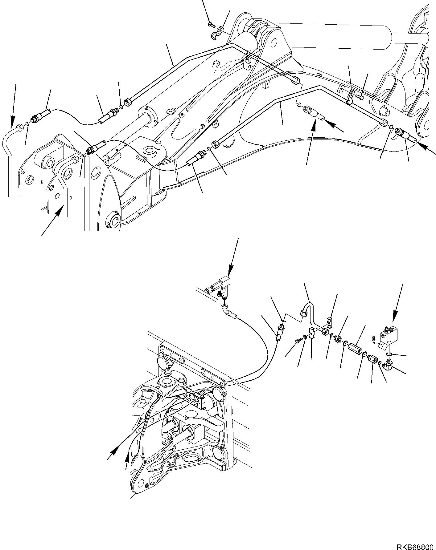 Part 187. HYDRAULIC PIPING (HAMMER LINE) (WITH SIDE DIGGING BOOM AND TELESCOPIC ARM) (2/3) [6795]