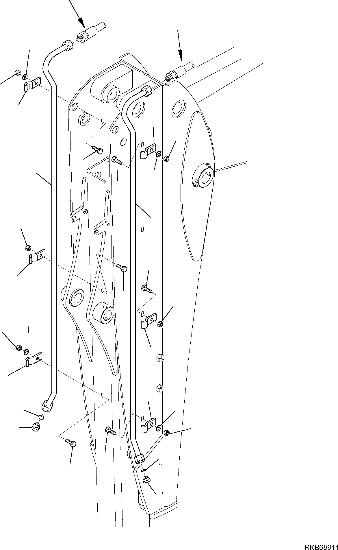 Part 188. HYDRAULIC PIPING (HAMMER LINE) (WITH SIDE DIGGING BOOM AND TELESCOPIC ARM) (3/3) [6796]