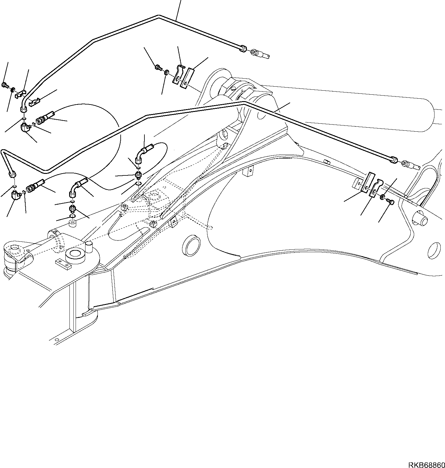 Part 195. HYDRAULIC PIPING (SIDE DIGGING BOOM CYLINDER LINE) [6865]