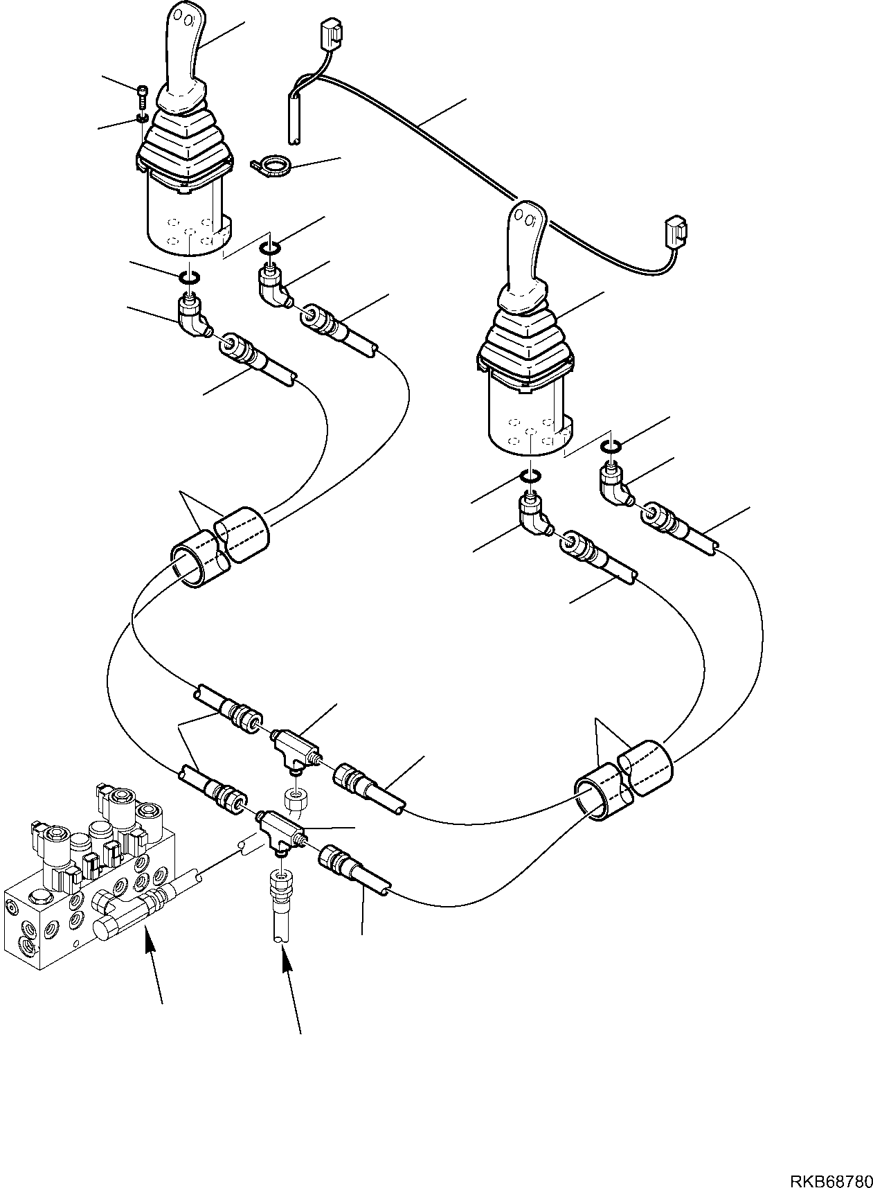 Part 129. HYDRAULIC PIPING (SERVOCONTROL DELIVERY AND RETURN LINE) (BACKHOE LINE) (WITH SIDE DIGGING BOOM) [6452]