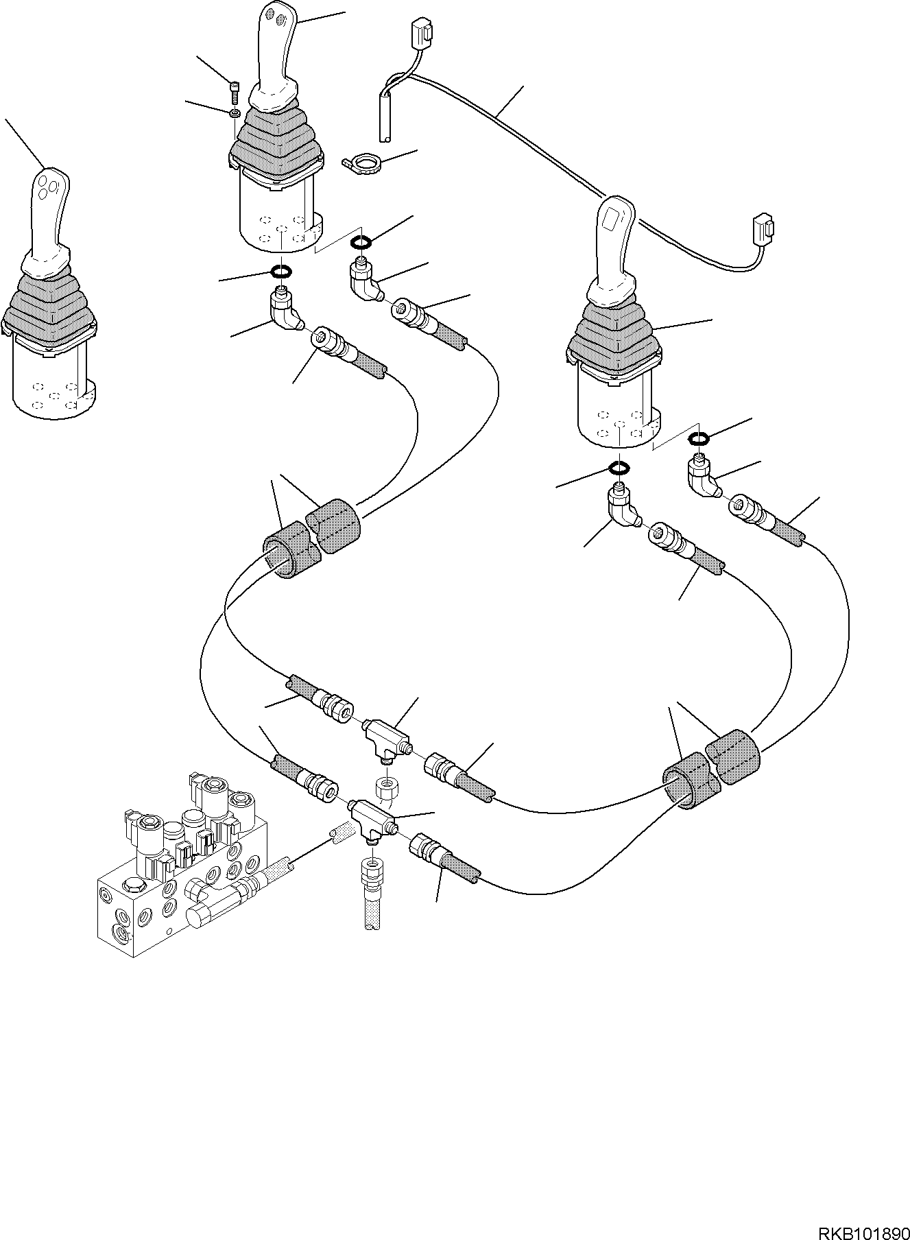 Part 130. HYDRAULIC PIPING (SERVOCONTROL DELIVERY AND RETURN LINE) (BACKHOE LINE) (WITH SIDE DIGGING BOOM) [6453]