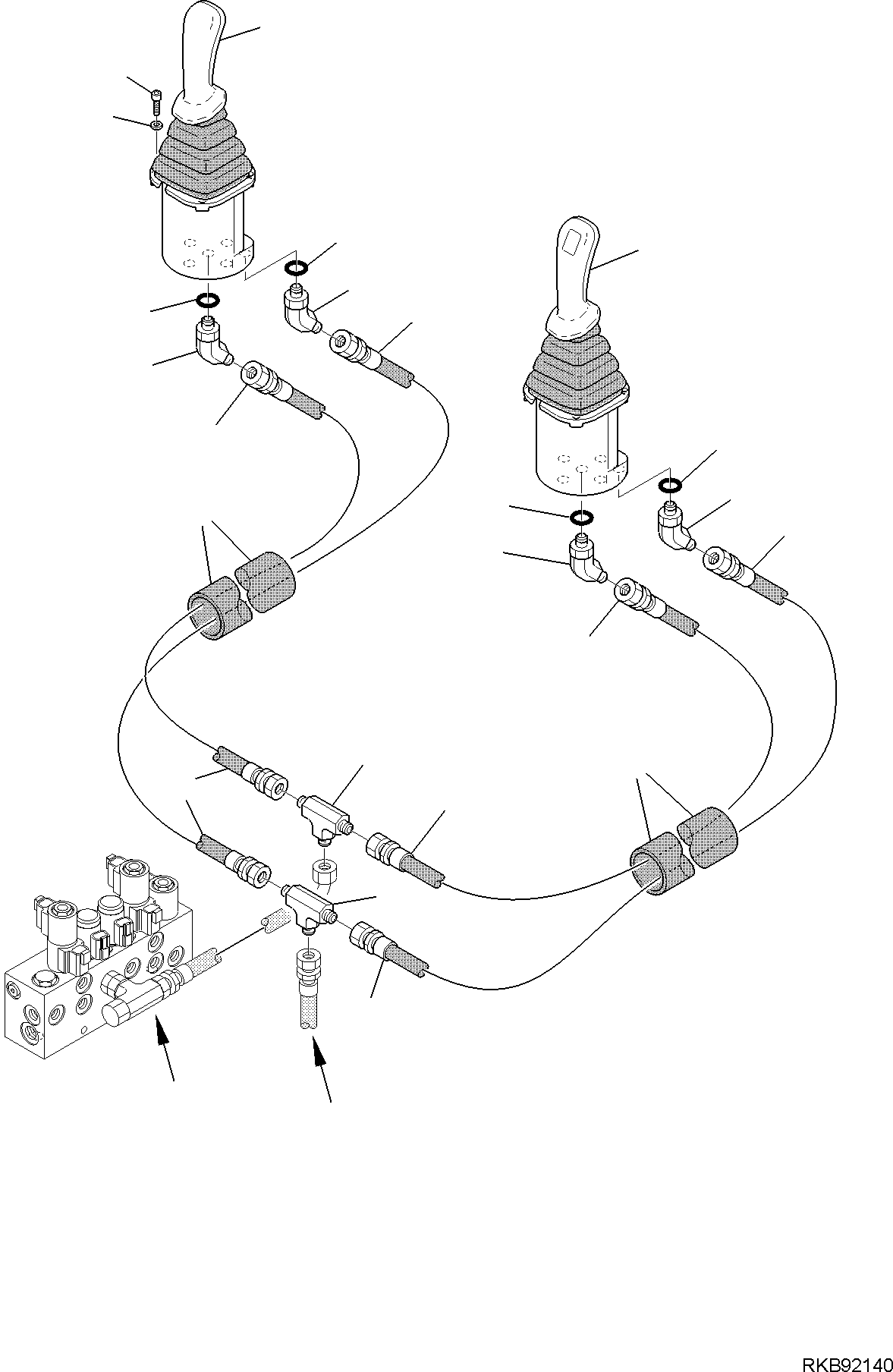 Part 131. HYDRAULIC PIPING (SERVOCONTROL DELIVERY AND RETURN LINE) (BACKHOE LINE) (WITH TELESCOPIC ARM) [6454]