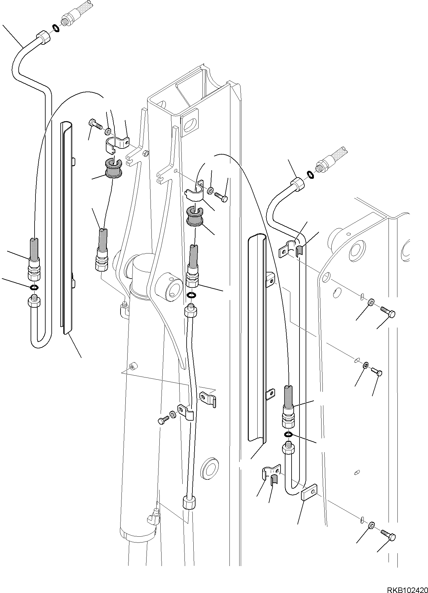 Part 195. HYDRAULIC PIPING (BUCKET CYLINDER LINE) (WITH TELESCOPIC ARM) (2/2) [6751]