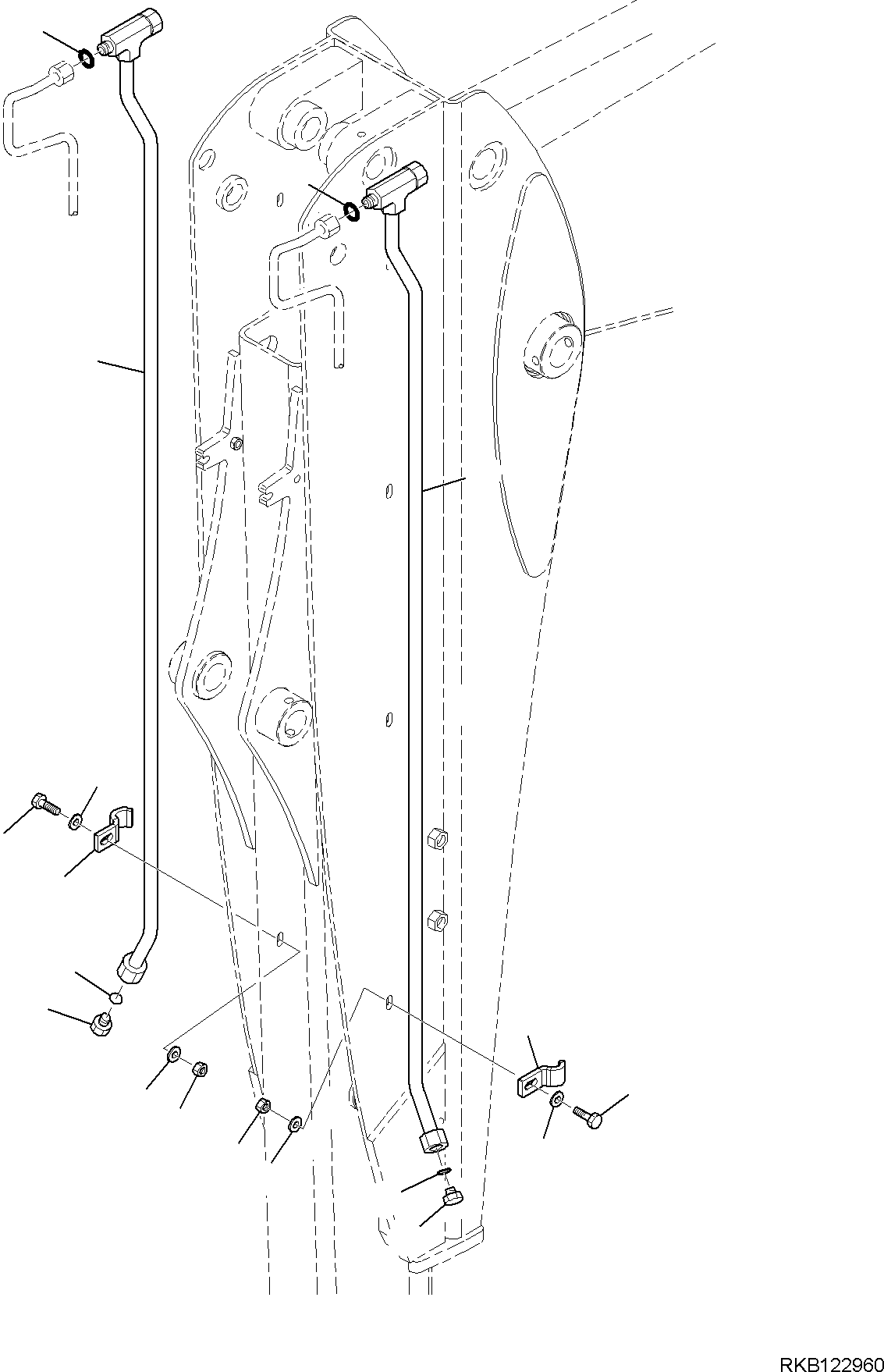 Part 210. HYDRAULIC PIPING (HAMMER LINE) (WITH TELESCOPIC ARM, CUTTING AND ROTATING BUCKET) (2/2) [6784]