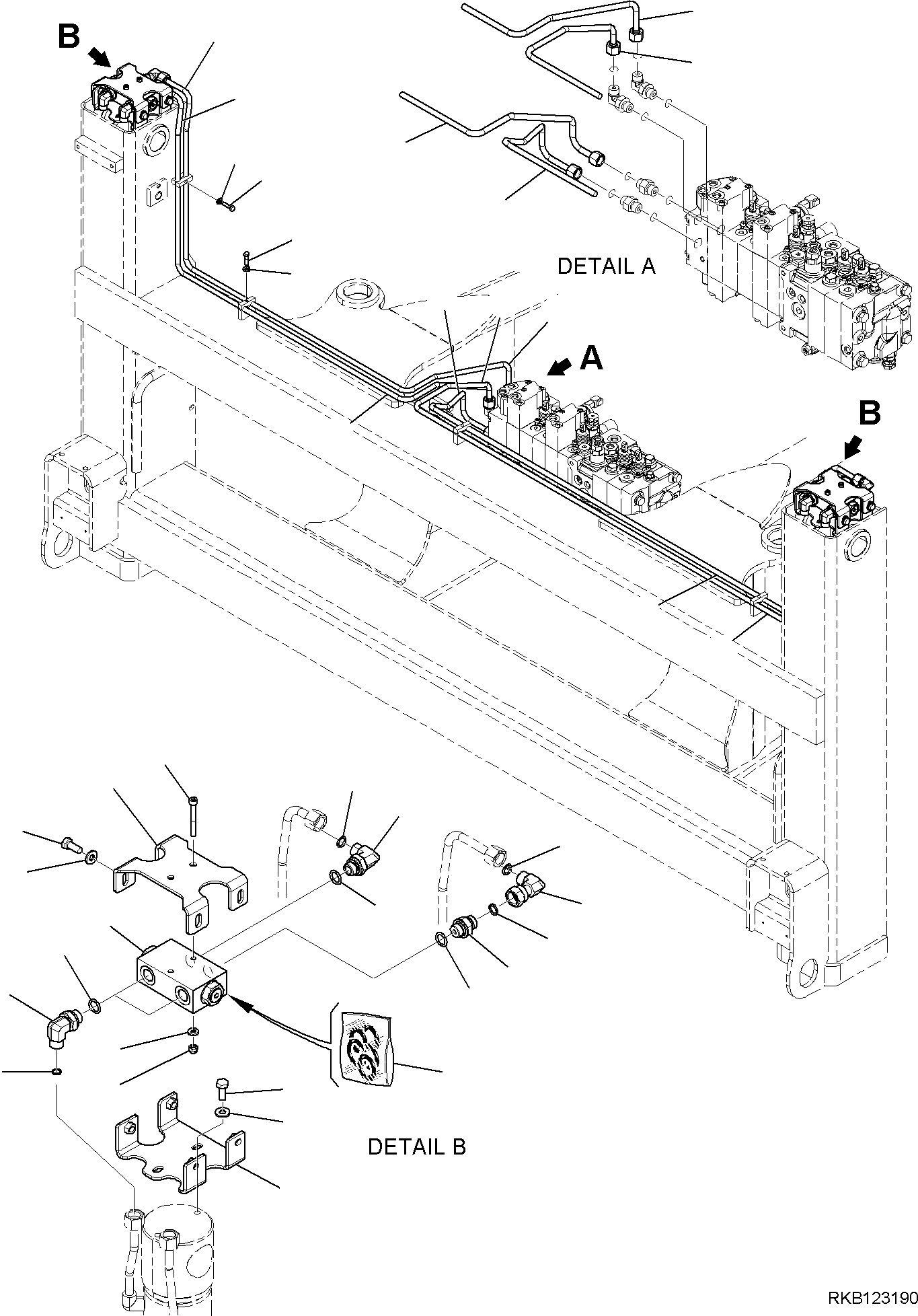 Part 220. HYDRAULIC PIPING (OUTRIGGER LINE) (WITH 8-SPOOL CONTROL VALVE) (WITH SAFETY VALVE) [6806]