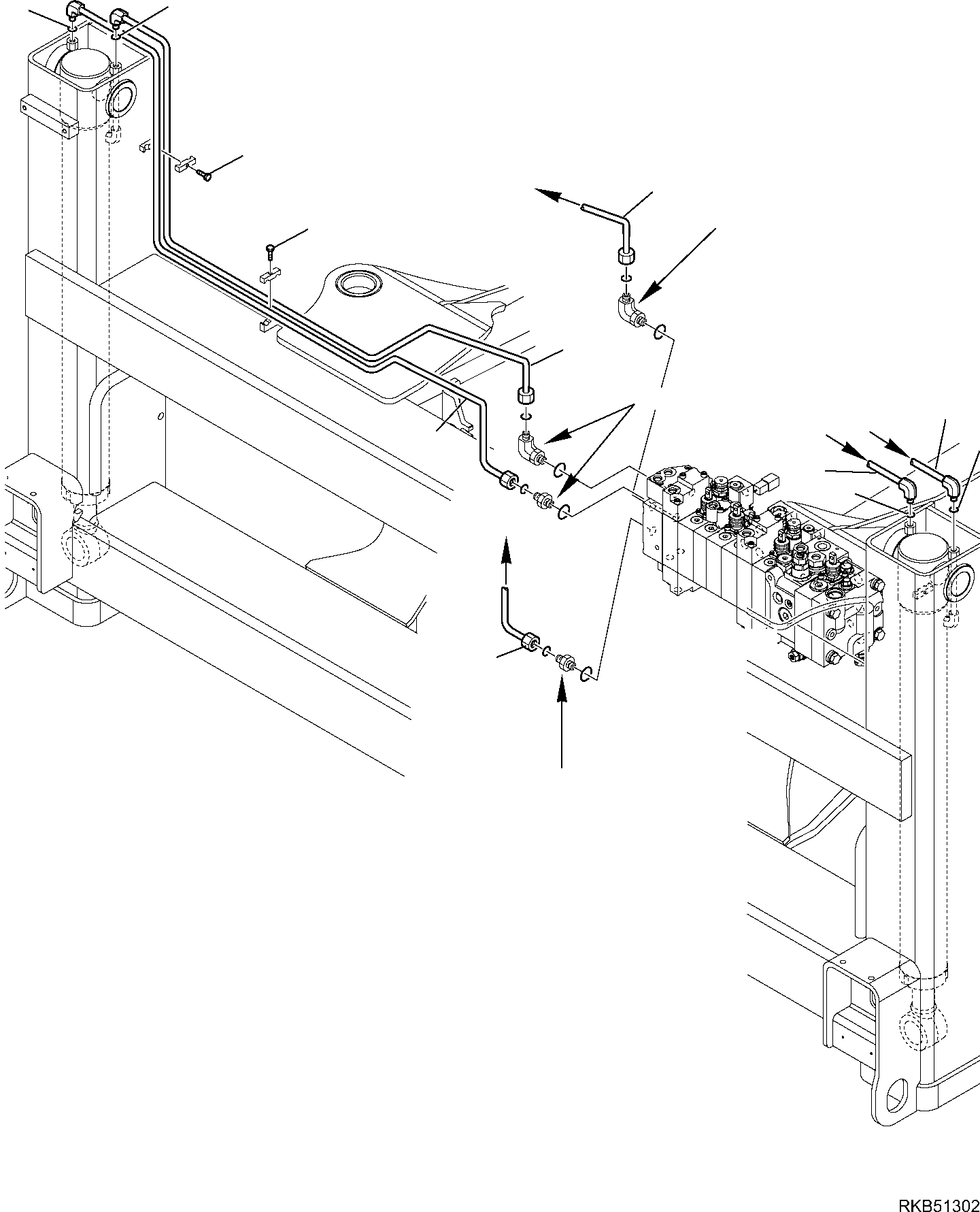 Part 221. HYDRAULIC PIPING (OUTRIGGER LINE) (WITH 10-SPOOL CONTROL VALVE) [6810]