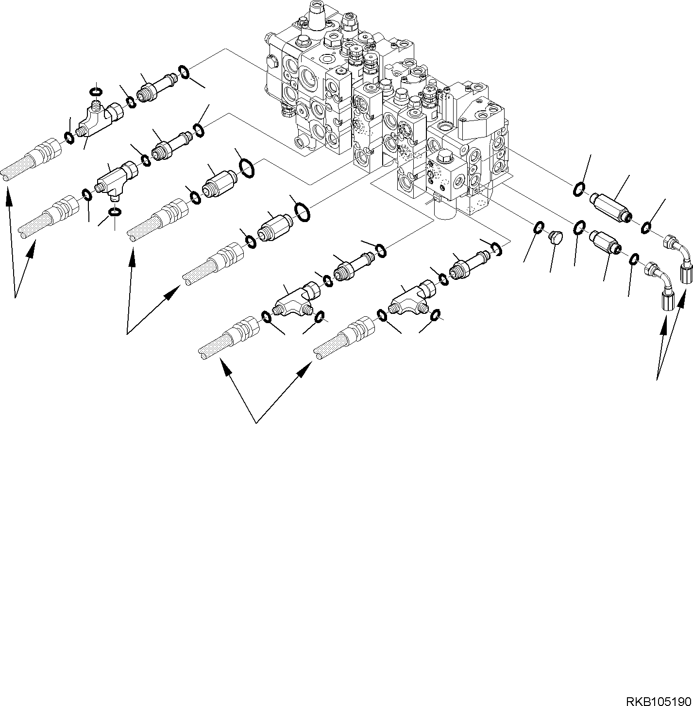 Part 56. 10-SPOOL CONTROL VALVE (MECHANICAL CONTROL) (CONNECTING PARTS) (3/3) [6385]