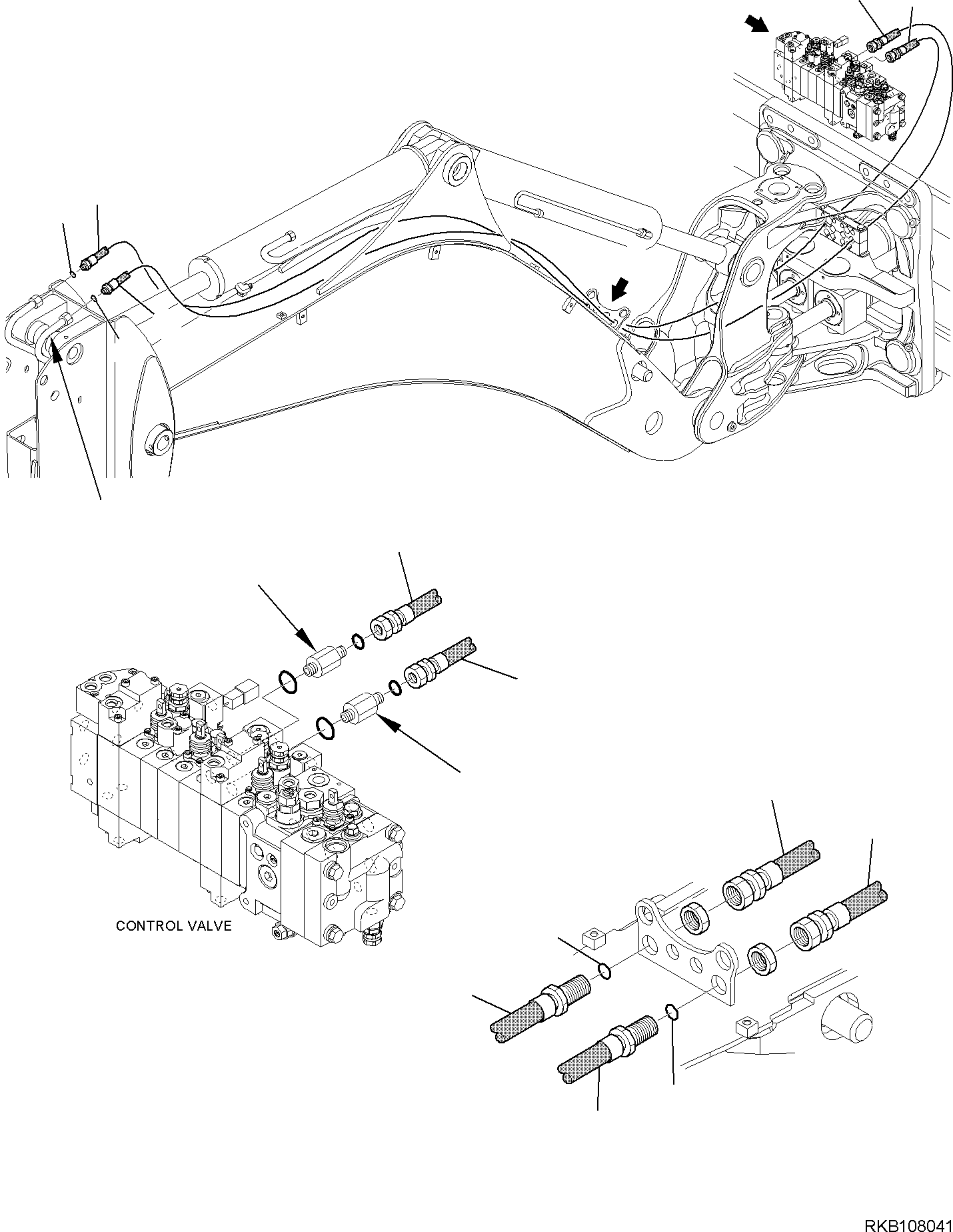 Part 97. HYDRAULIC PIPING (BUCKET CYLINDER LINE) (WITH TELESCOPIC ARM) (1/2) [6745]