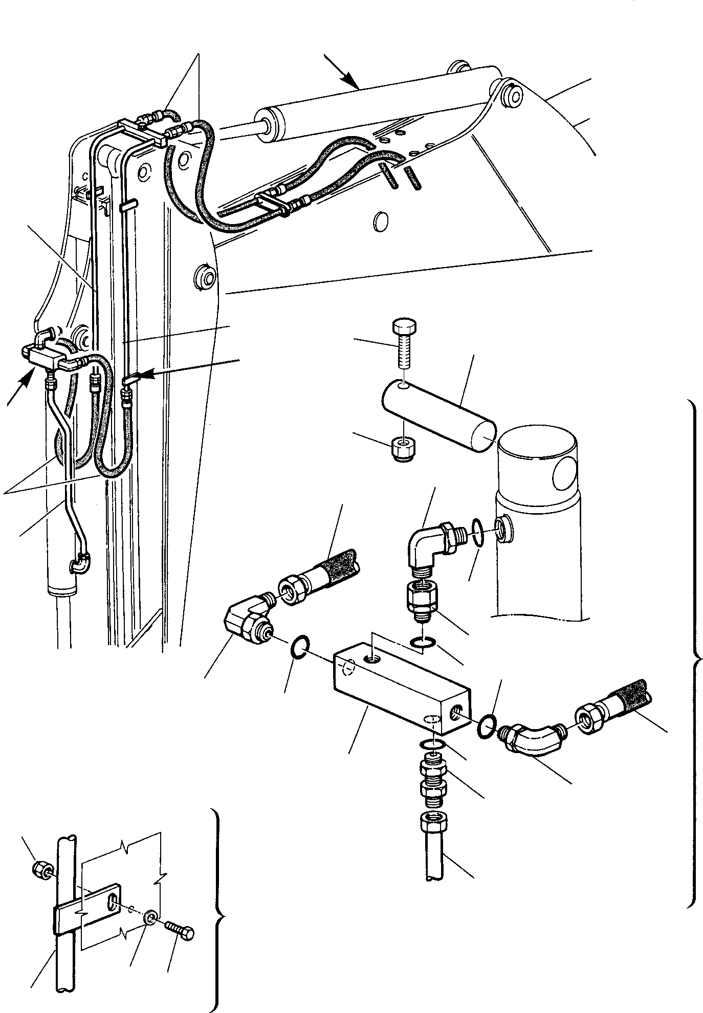 Part 62. HYDRAULIC PIPING (BUCKET CYLINDER LINE) (FOR JIG ARM) [6761]