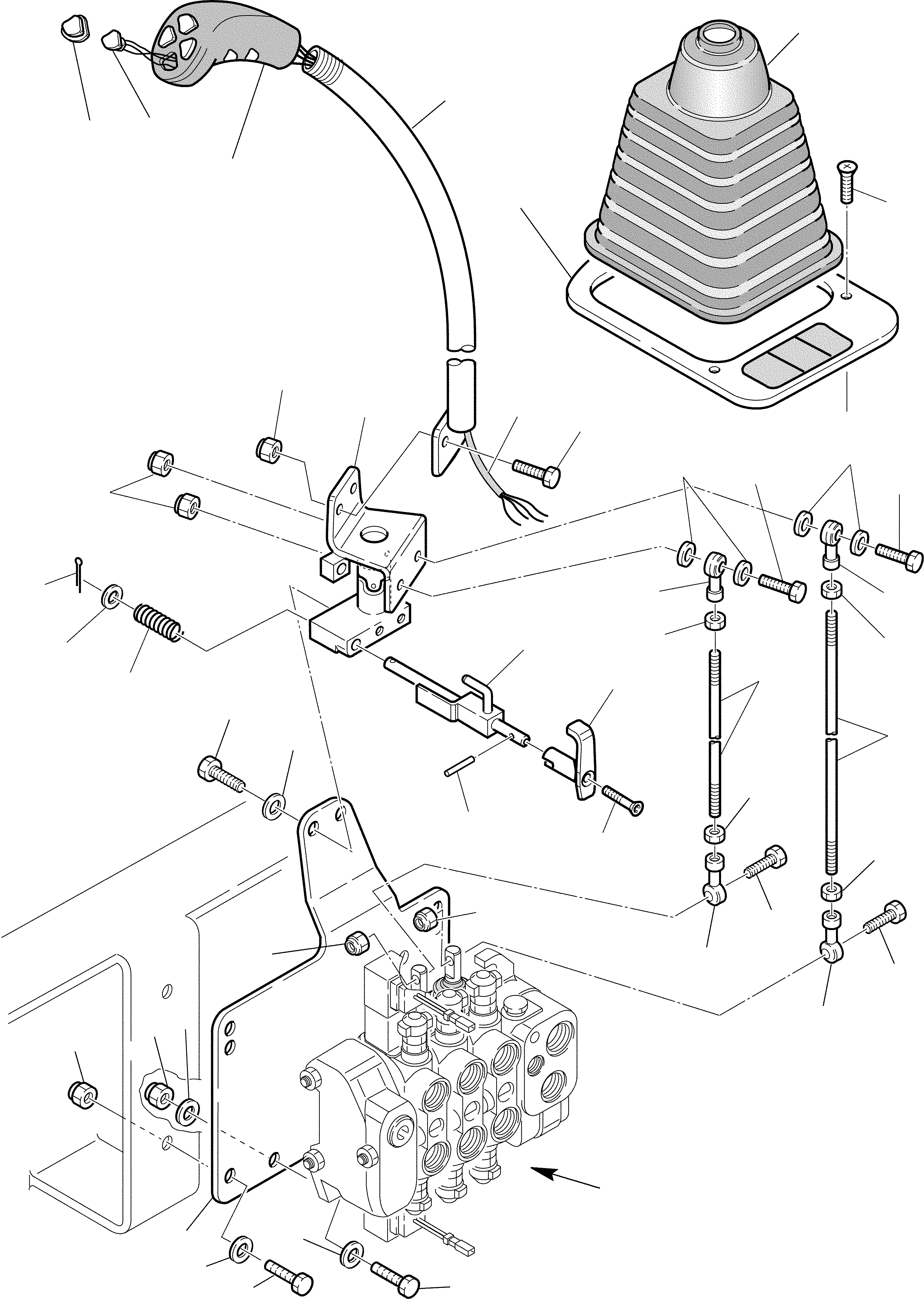 WB93R_2D B06018 HOVEL CONTROL LEVER (BUCKET 4/1)