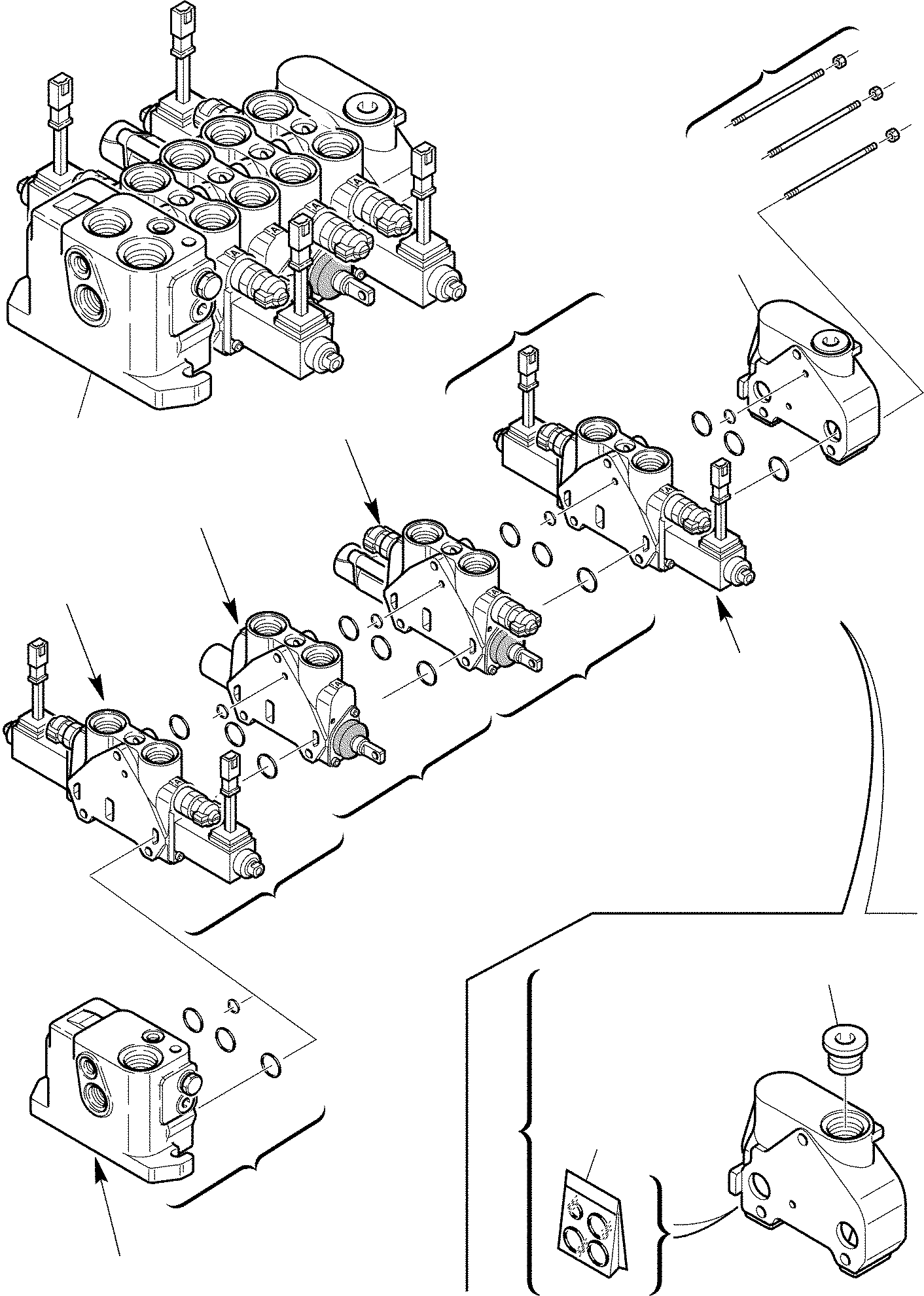 Part 19. SHOVEL CONTROL VALVE (FOR BUCKET 4 IN 1) (WITH HYDRAULIC SLIDING PLATE) [6168]