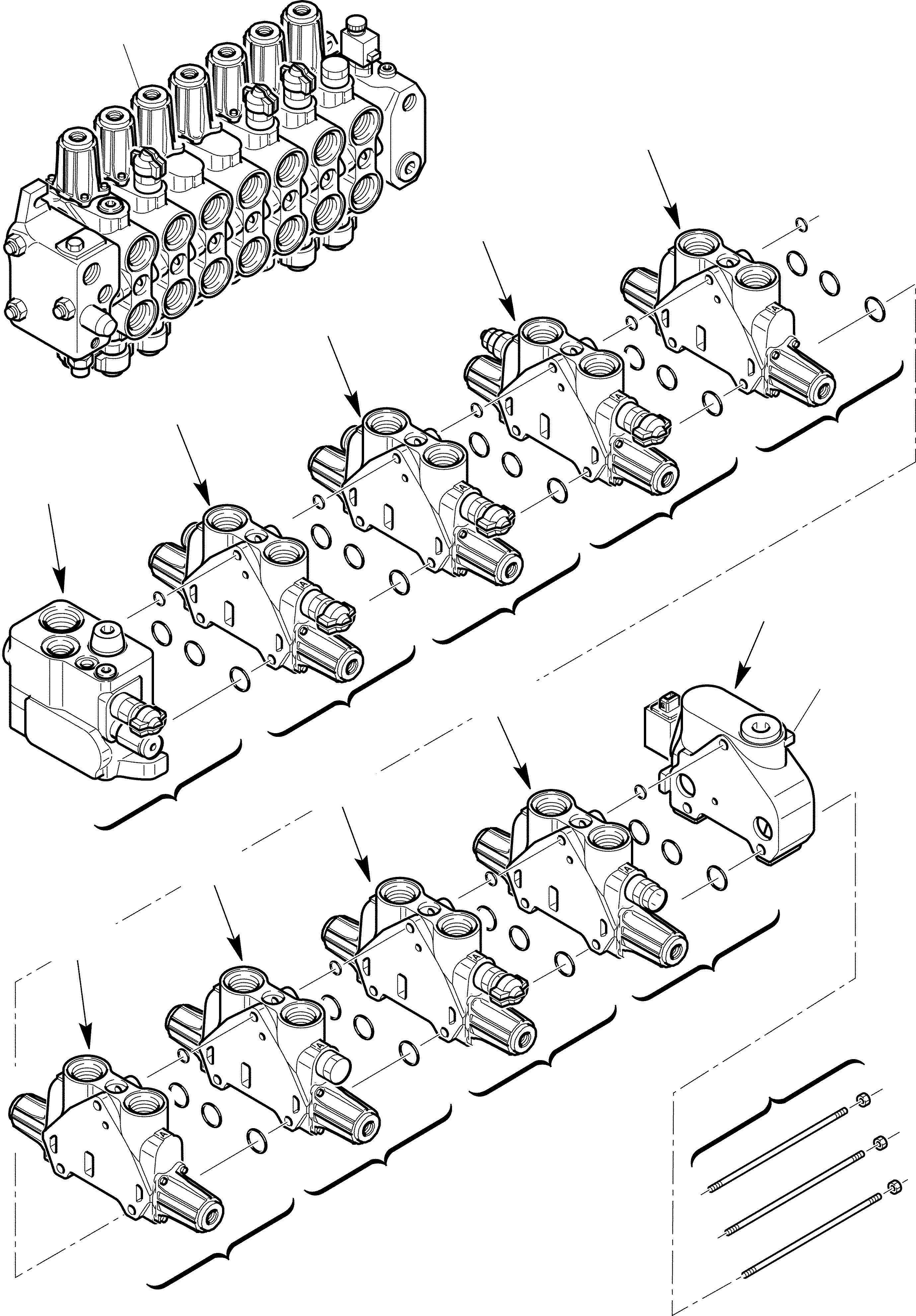 Part 50. BACKHOE CONTROL VALVE (8 SECTION) (JIG ARM+HAMMER) (OPTIONAL) (WITH PP [6325]