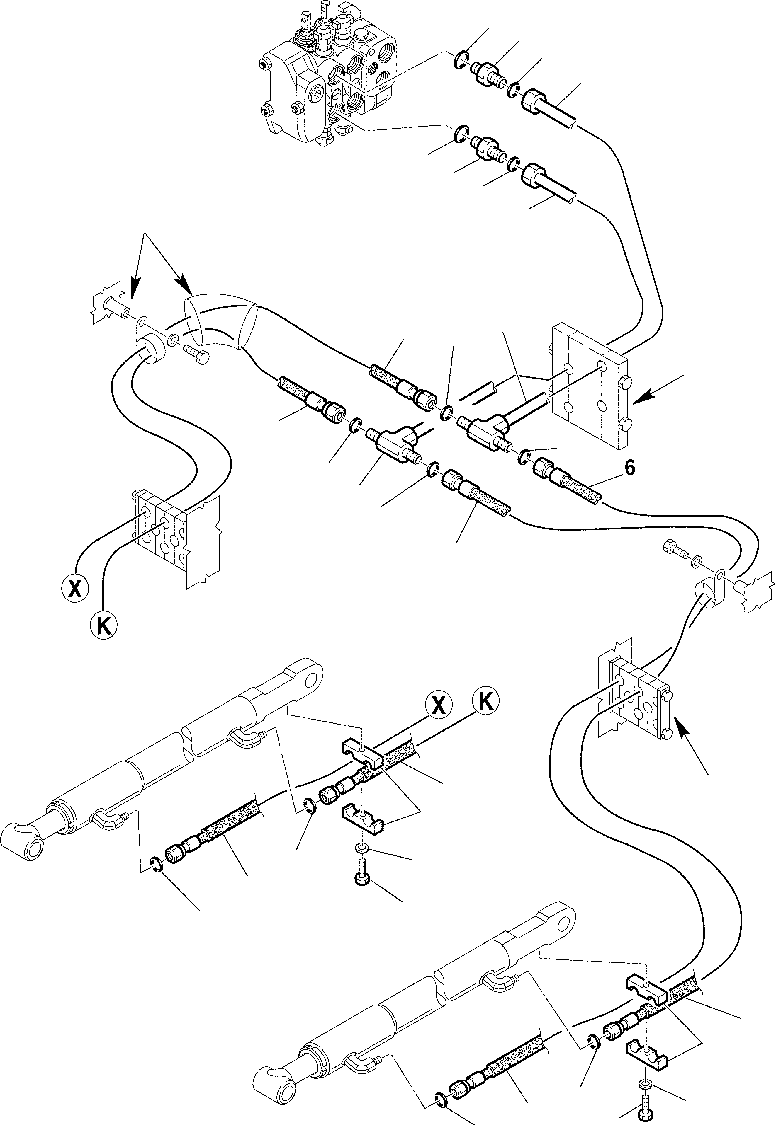 Part 70. HYDRAULIC PIPING (SHOVEL TIPPING CYLINDER LINE) (1/2) [6430]