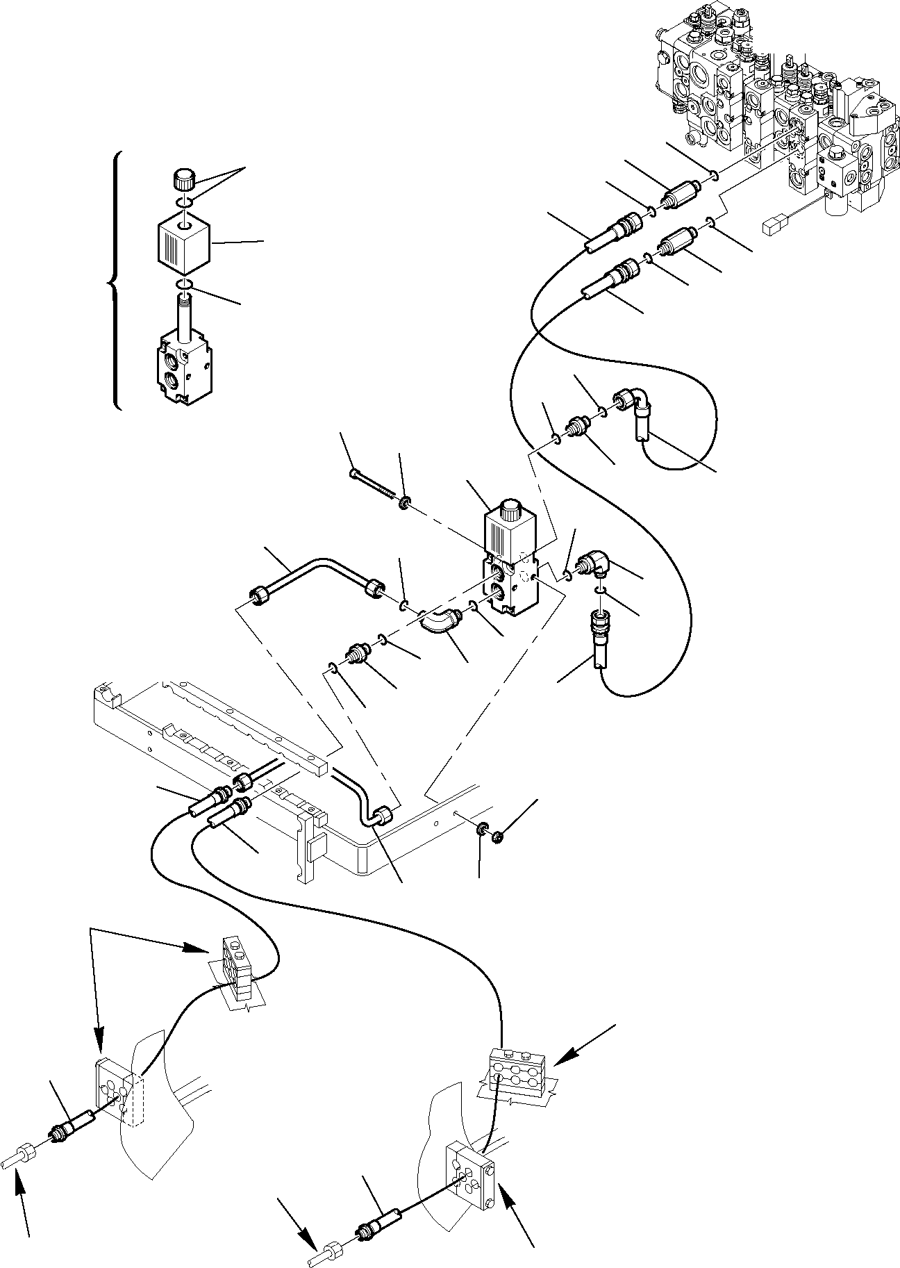 Part 6632. HYDRAULIC PIPING (BUCKET 4 IN 1 LINE) (WITH HYDRAULIC SLIDING PLATE) (1/3) [6632]