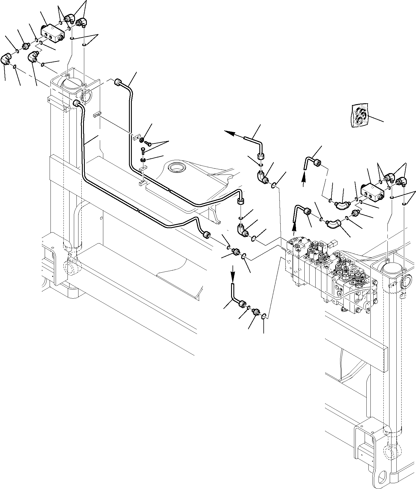 Part 6815. HYDRAULIC PIPING (OUTRIGGER LINE) (WITH 10-SPOOL CONTROL VALVE) (WITH SAFETY VALVE) [6815]