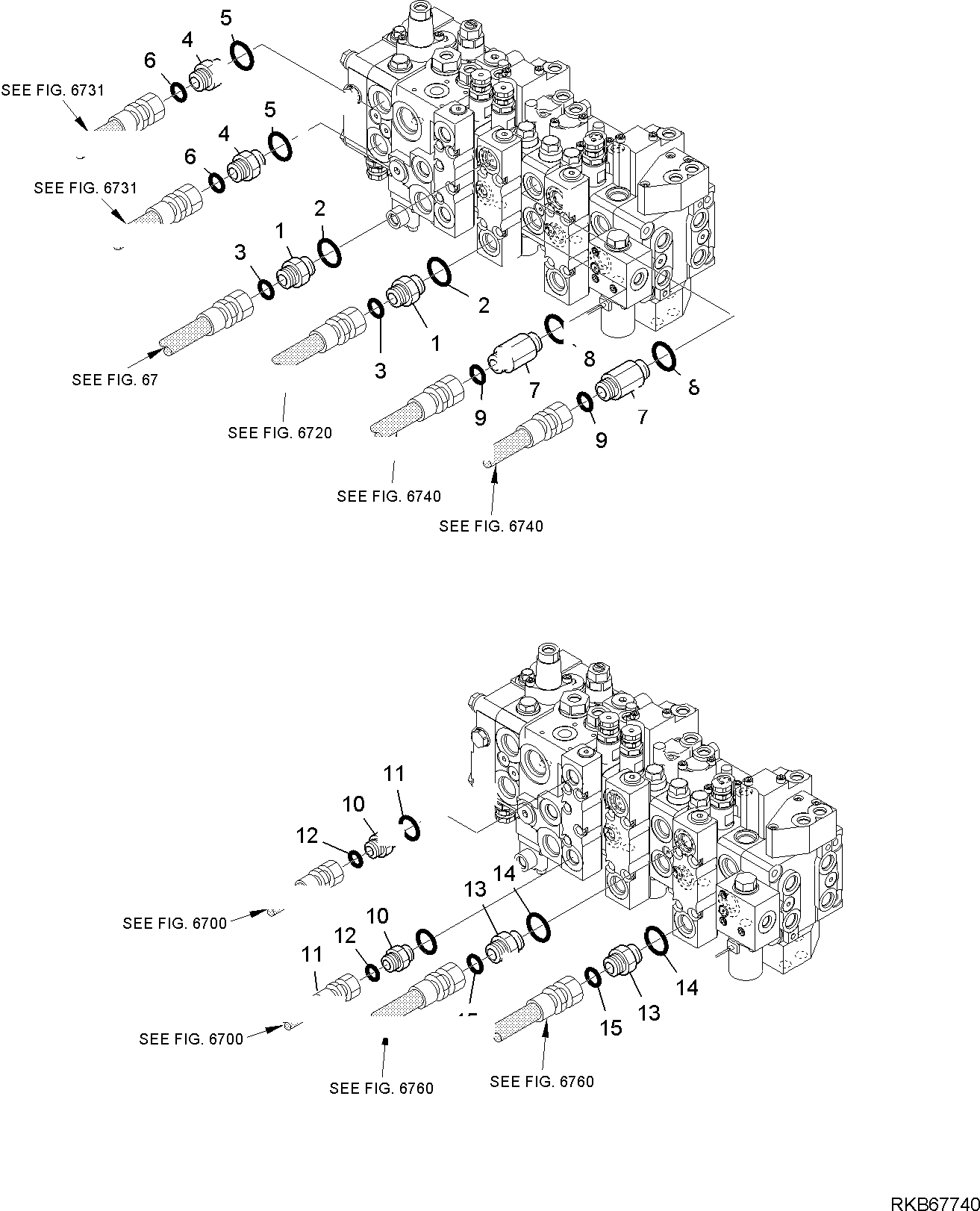 Part 73. CONTROL VALVE (10-ELEMENTS) (WITH TELESCOPIC ARM) (WITH BACKHOE PPC) (2/3) [6388]