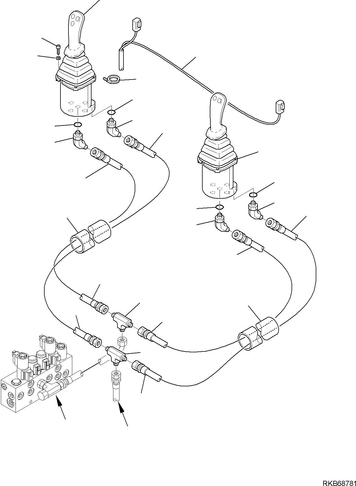 Part 92. HYDRAULIC PIPING (SERVOCONTROL DELIVERY AND RETURN LINE) (BACKHOE LINE) (WITH SIDE DIGGING BOOM) [6452]