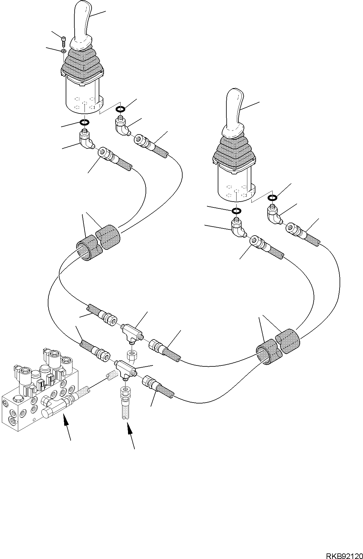 Part 100. HYDRAULIC PIPING (SERVOCONTROL DELIVERY AND RETURN LINE) (BACKHOE LINE) [6451]