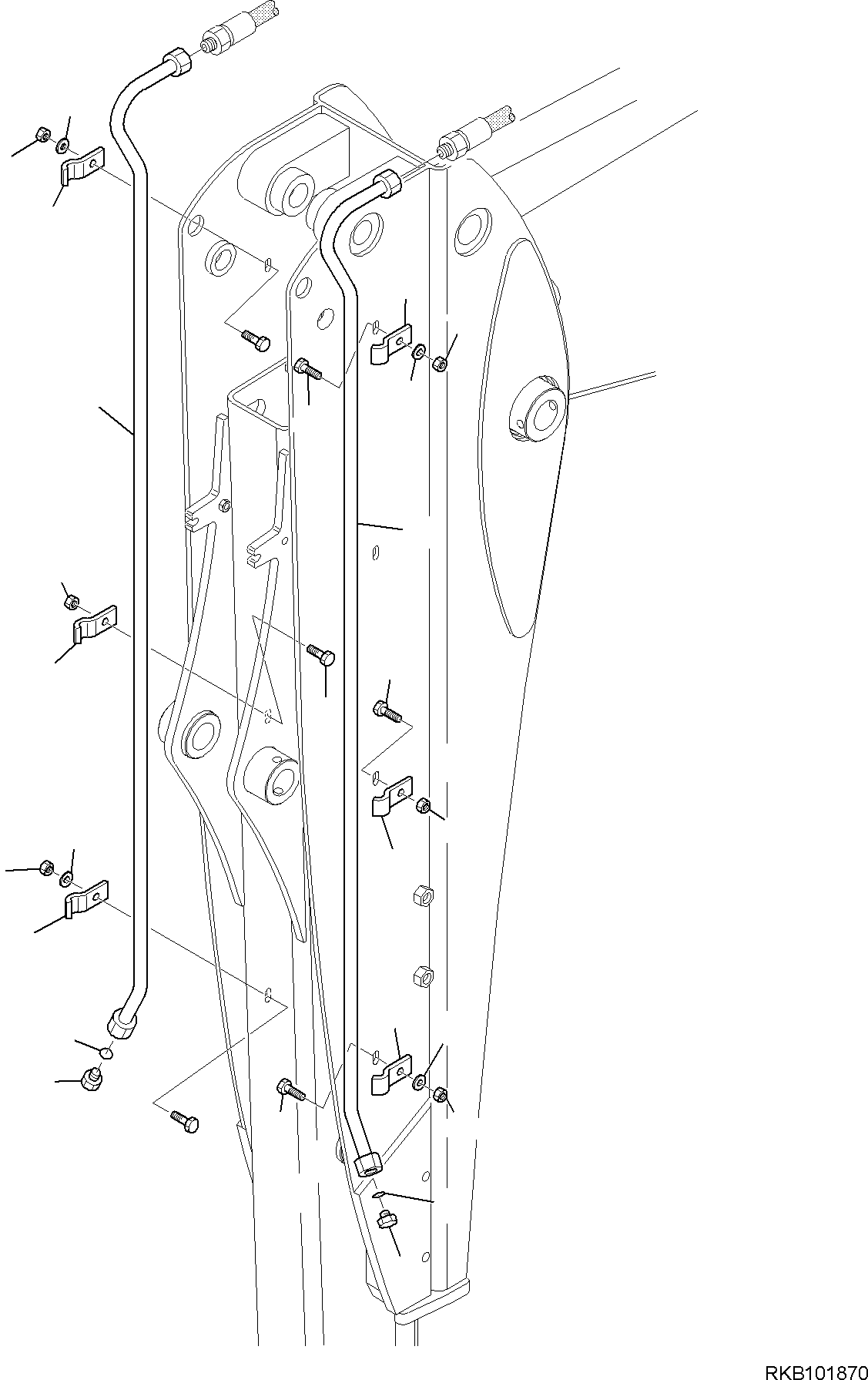 Part 190. HYDRAULIC PIPING (HAMMER LINE) (WITH SIDE DIGGING BOOM AND TELESCOPIC ARM) (3/3) [6796]