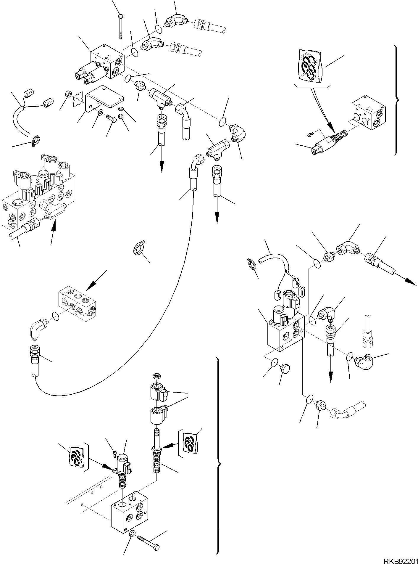 Part 204. HYDRAULIC PIPING (SERVOCONTROL LINE) (CUTTING AND ROTATING BUCKET) (1/2) [6901]