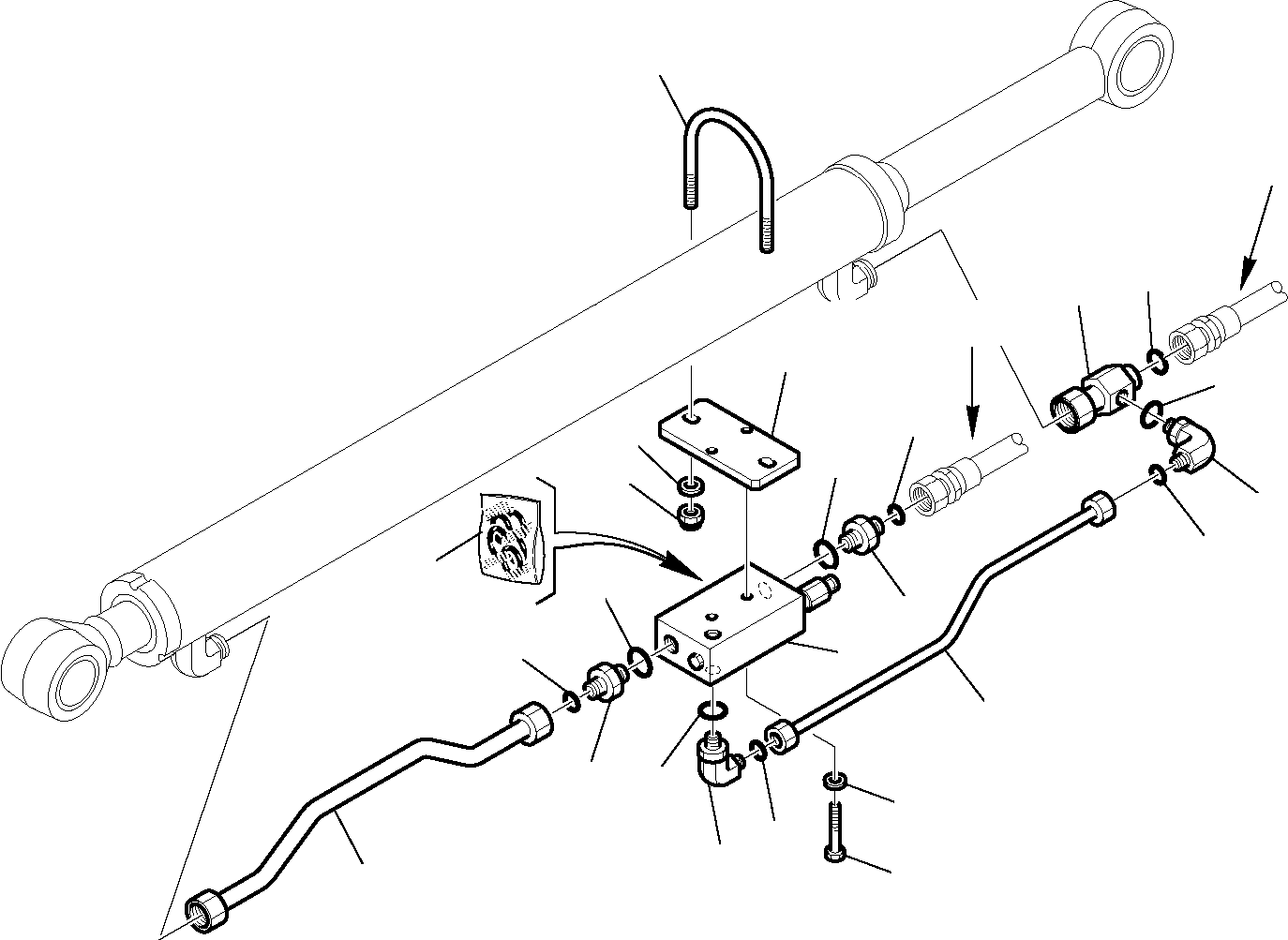 Part 6615. HYDRAULIC PIPING (SHOVEL TIPPING CYLINDER) (SAFETY VALVE) [6615]