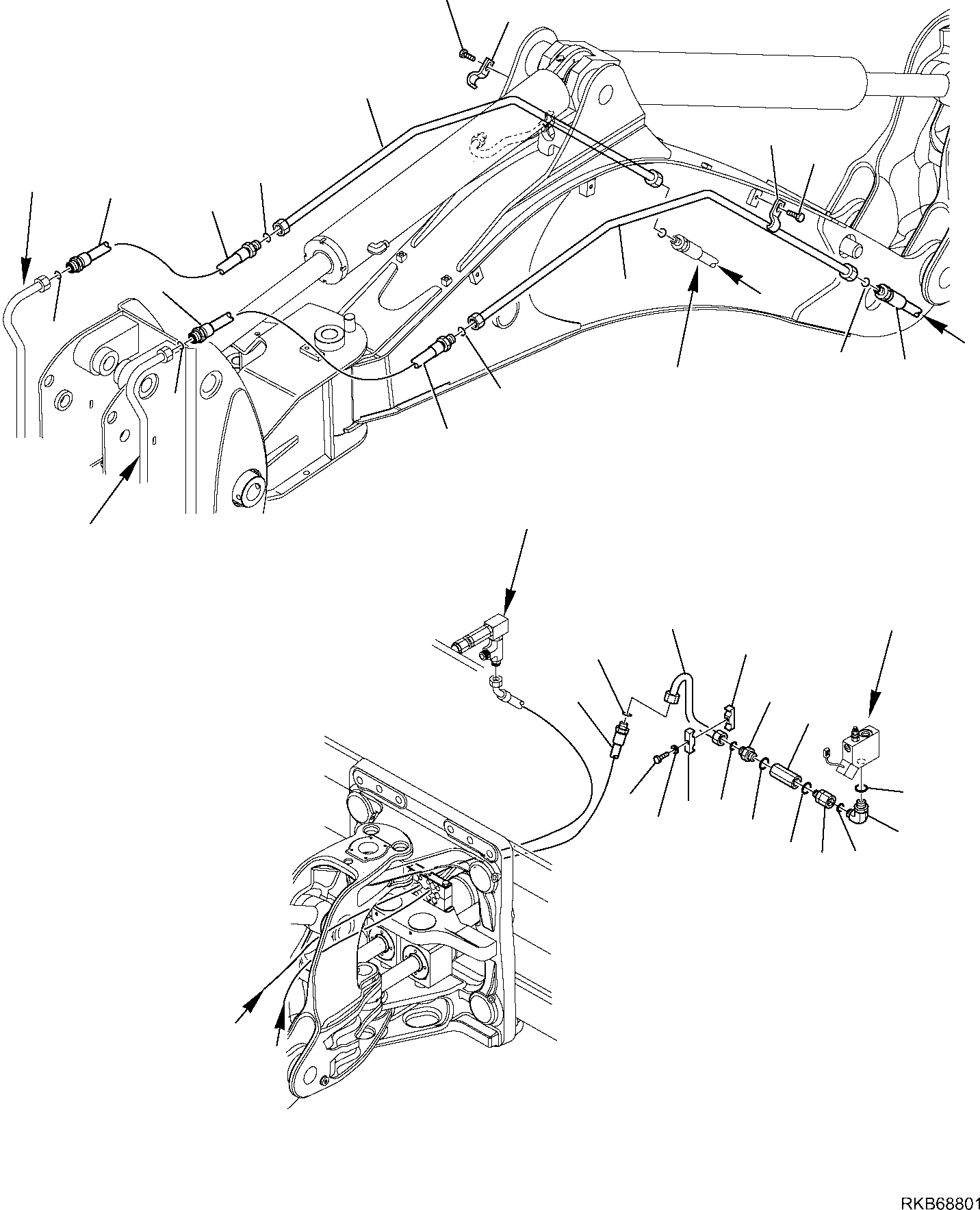 Part 132. HYDRAULIC PIPING (HAMMER LINE) (WITH SIDE DIGGING BOOM AND TELESCOPIC ARM) (2/3) [6795]