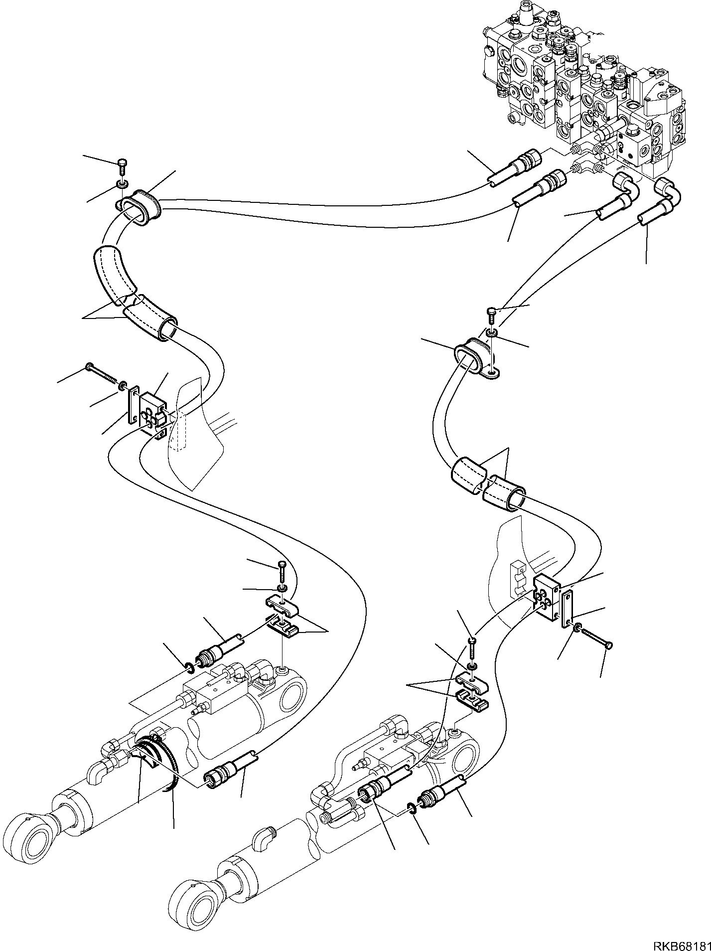 Part 95. HYDRAULIC PIPING (SHOVEL LIFTING CYLINDER) (SAFETY VALVE) (1/2) [6605]